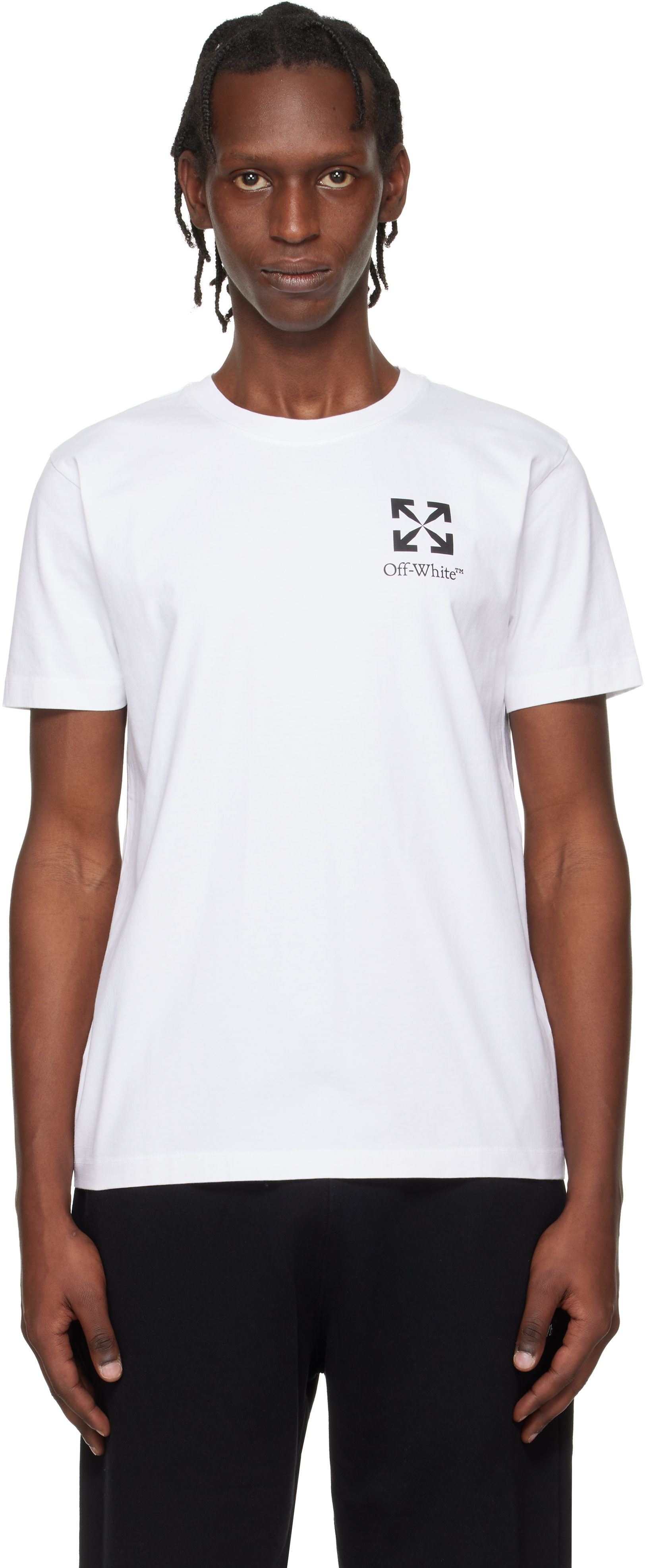 Off-White: White Small Arrow Slim Logo T-shirt | SSENSE Canada