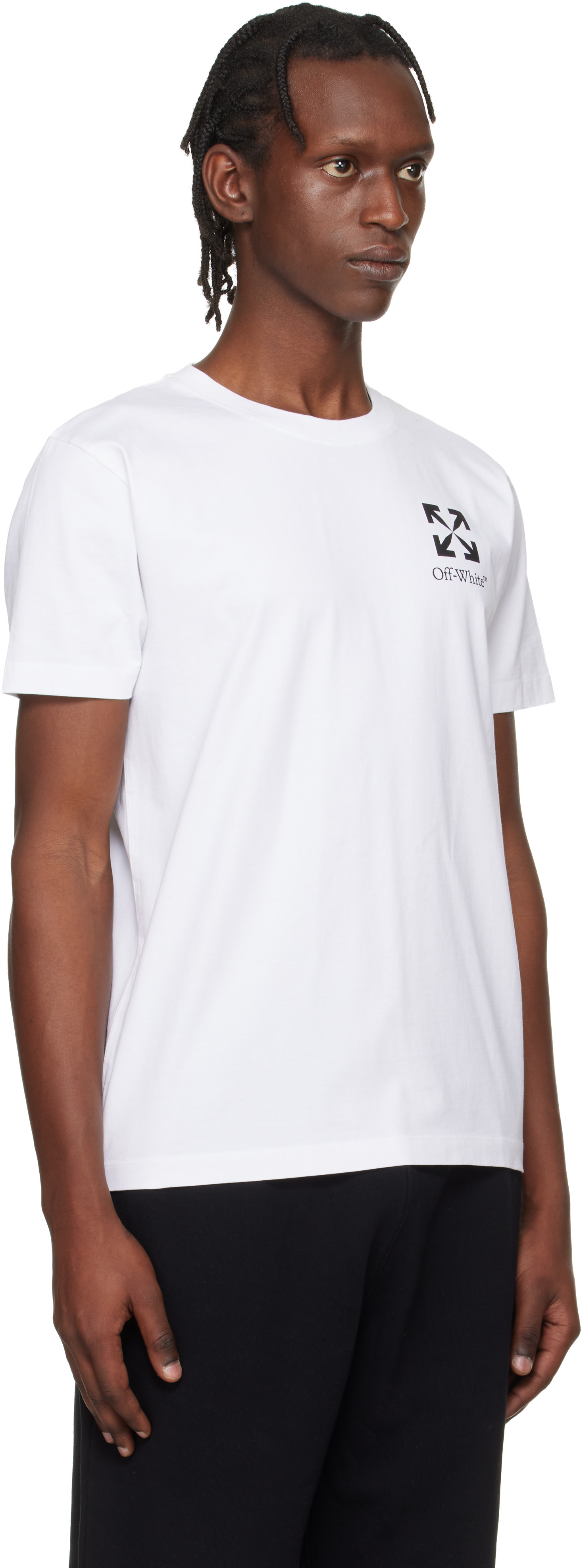 Off-White: ホワイト Small Arrow Slim Logo Tシャツ | SSENSE 日本