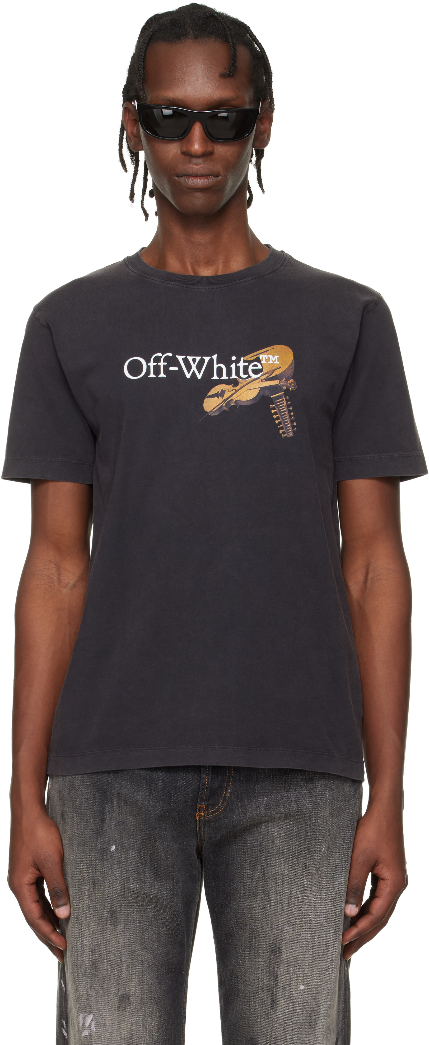 Off-White - ブラック Cupid Arrow スリムフィットTシャツ