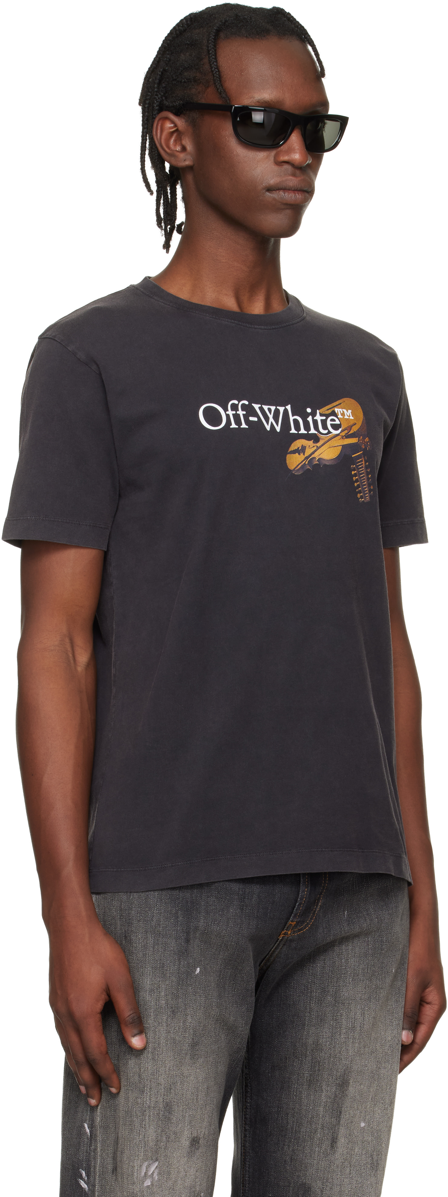 Off-White - ブラック Cupid Arrow スリムフィットTシャツ