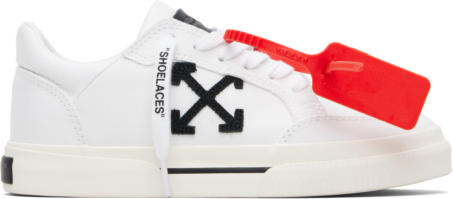 Off-White - ホワイト&ブラック バルカナイズ ローカットスニーカー