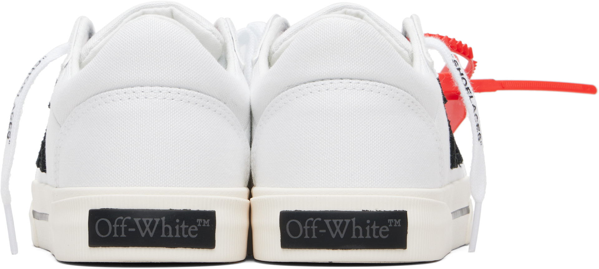 Off-White - ホワイト&ブラック バルカナイズ ローカットスニーカー