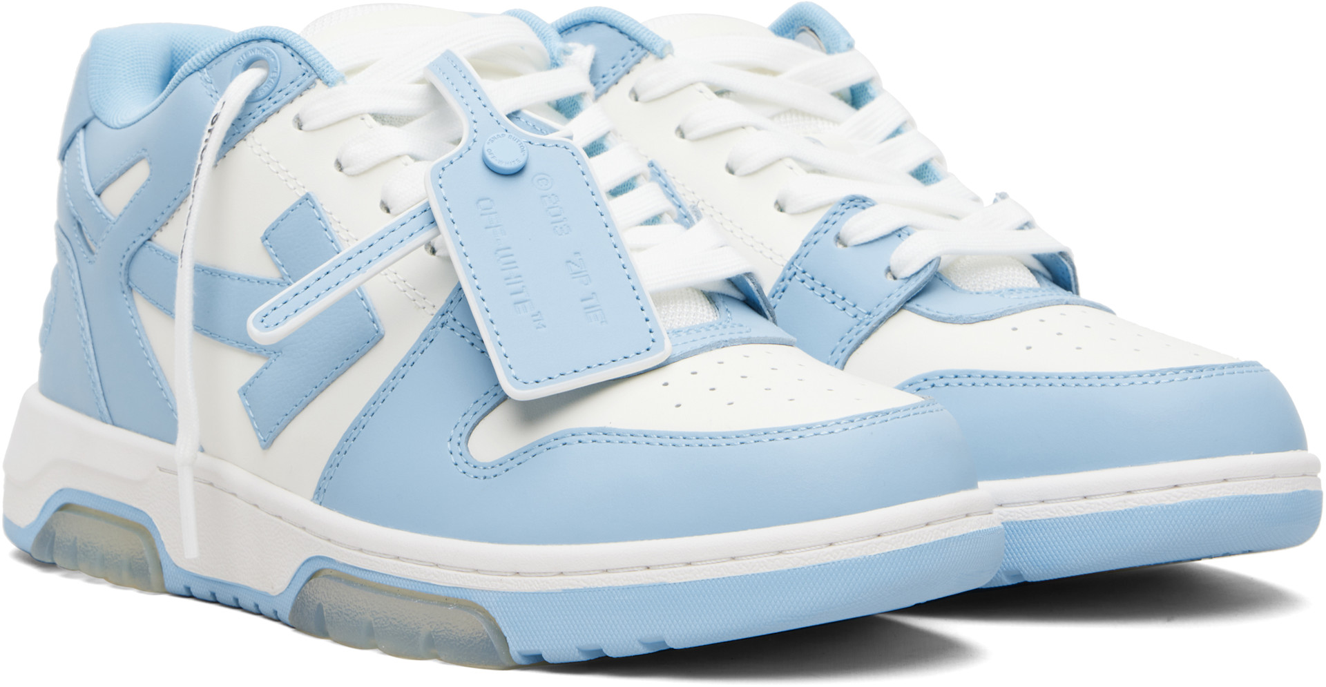 Off-White: ホワイト＆ブルー Out Of Office スニーカー | SSENSE 日本