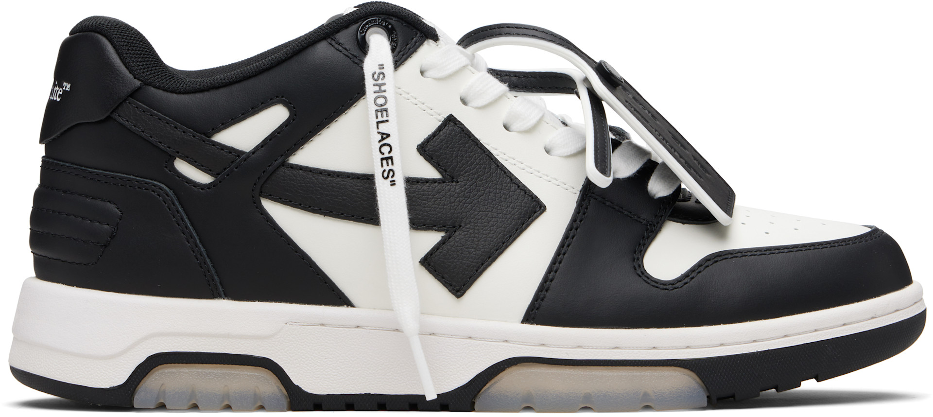 Off-White: ホワイト＆ブラック Out Of Office カーフレザー