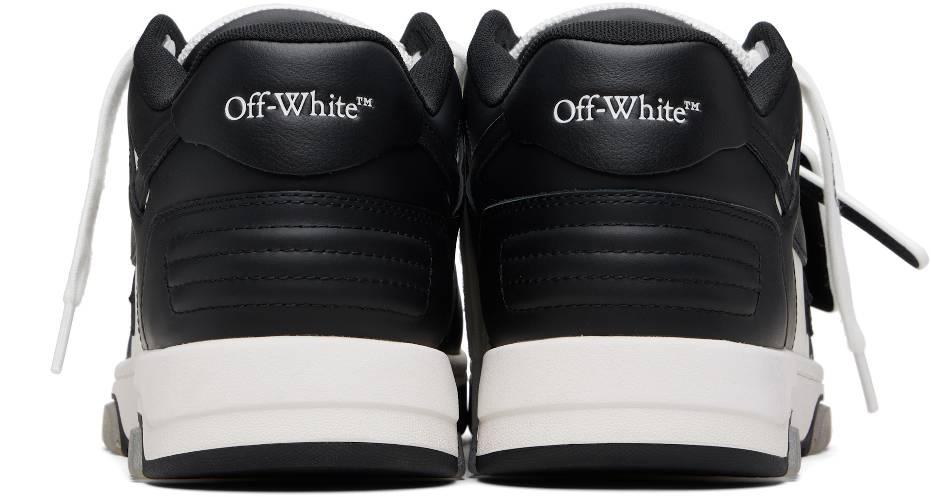 Off-White: ホワイト＆ブラック Out Of Office カーフレザー