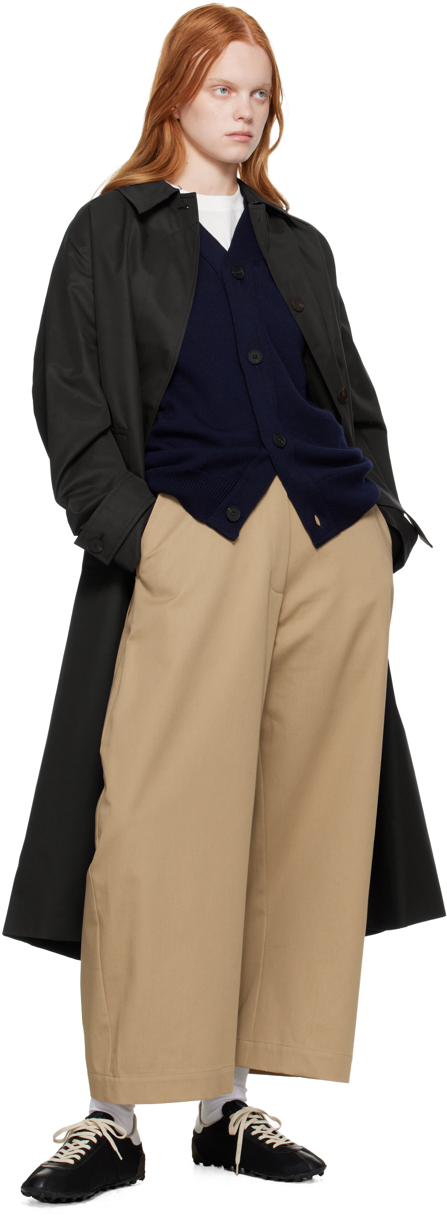 Studio Nicholson: Navy Holin Technical Cotton Trench Coat | SSENSE