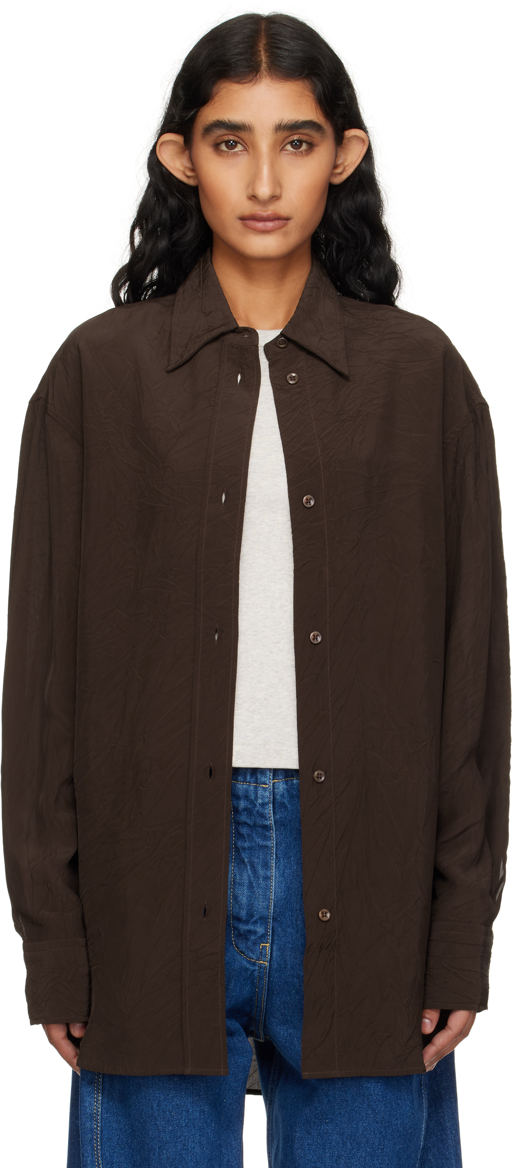 Studio Nicholson - Chemise Rouen brune