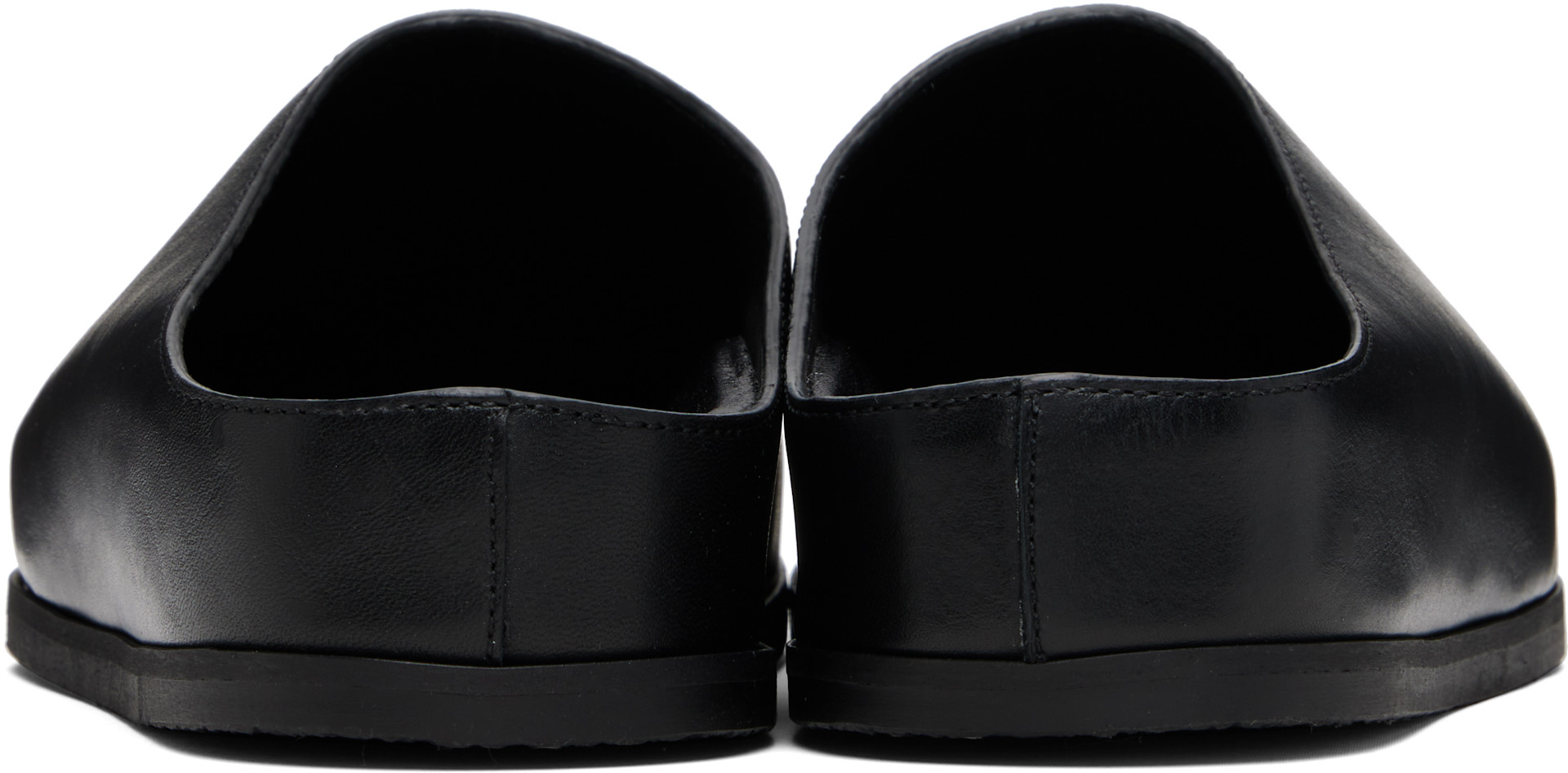 Studio Nicholson: Black Wearing Clog Loafers | SSENSE