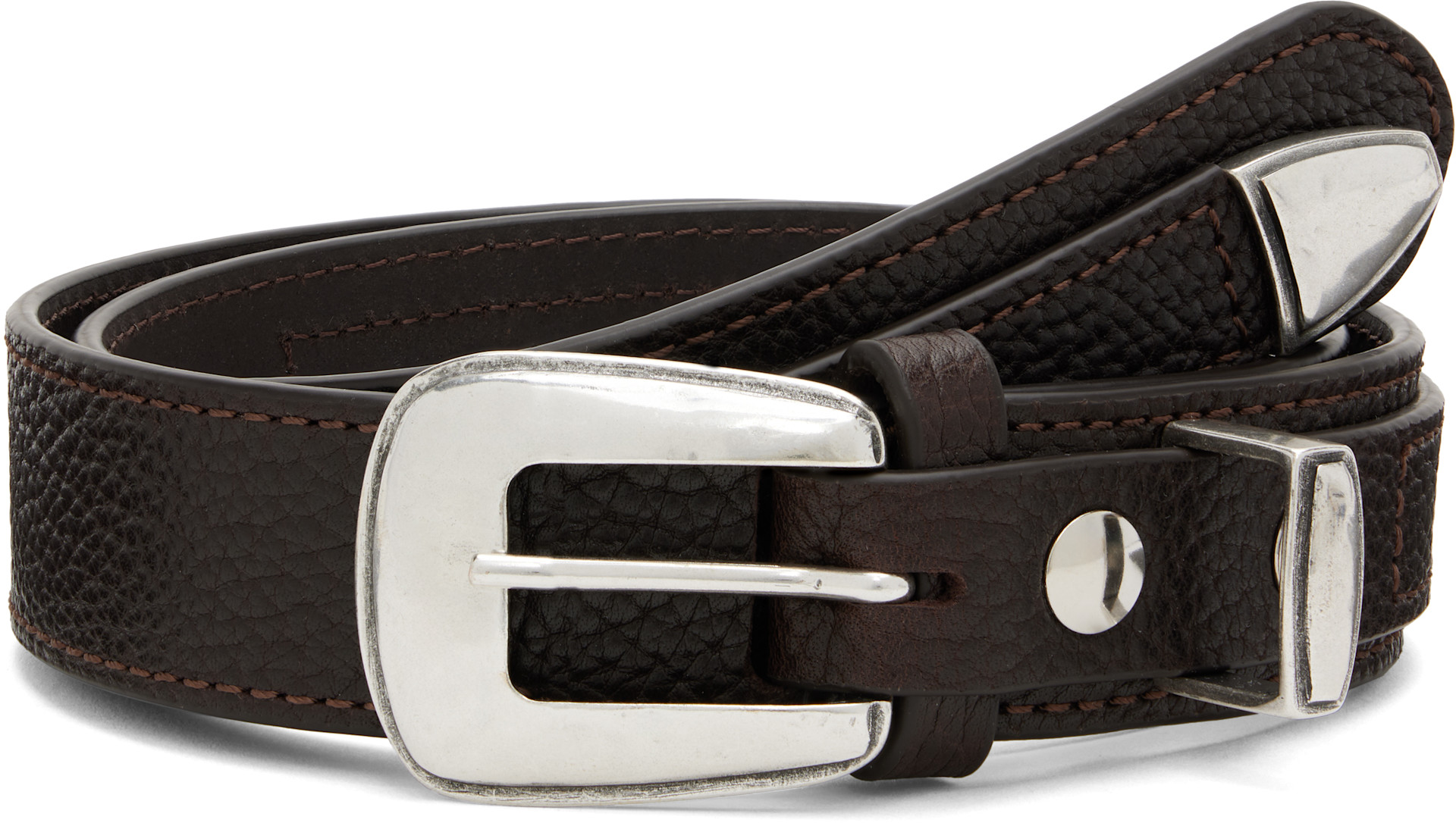 LEMAIRE: Brown Minimal Western Belt | SSENSE