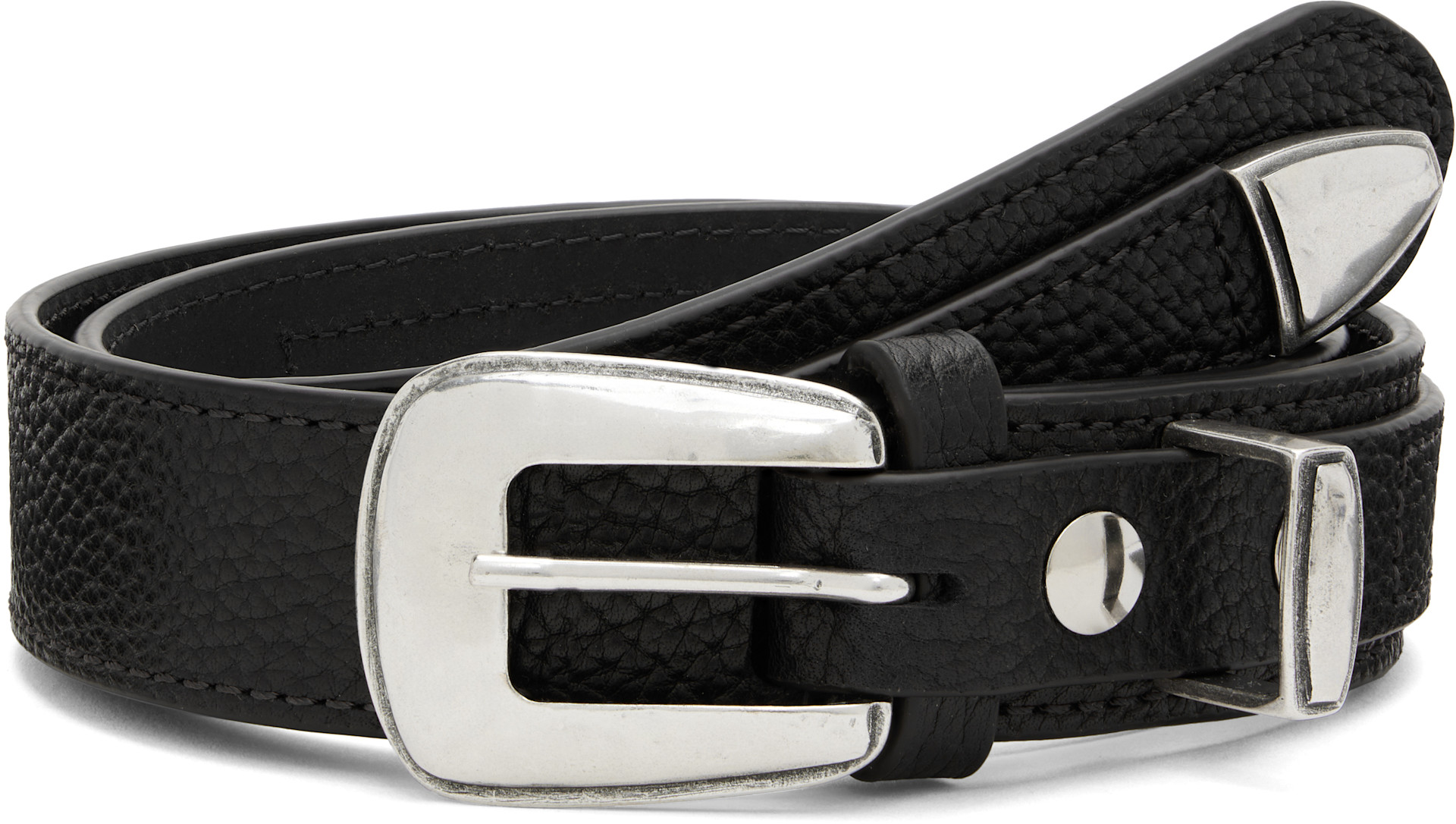 ルメール LEMAIRE CLIP BELT 30mm Lemaire Vintage Leather 30MM Clip Belt - Black | Garmentory