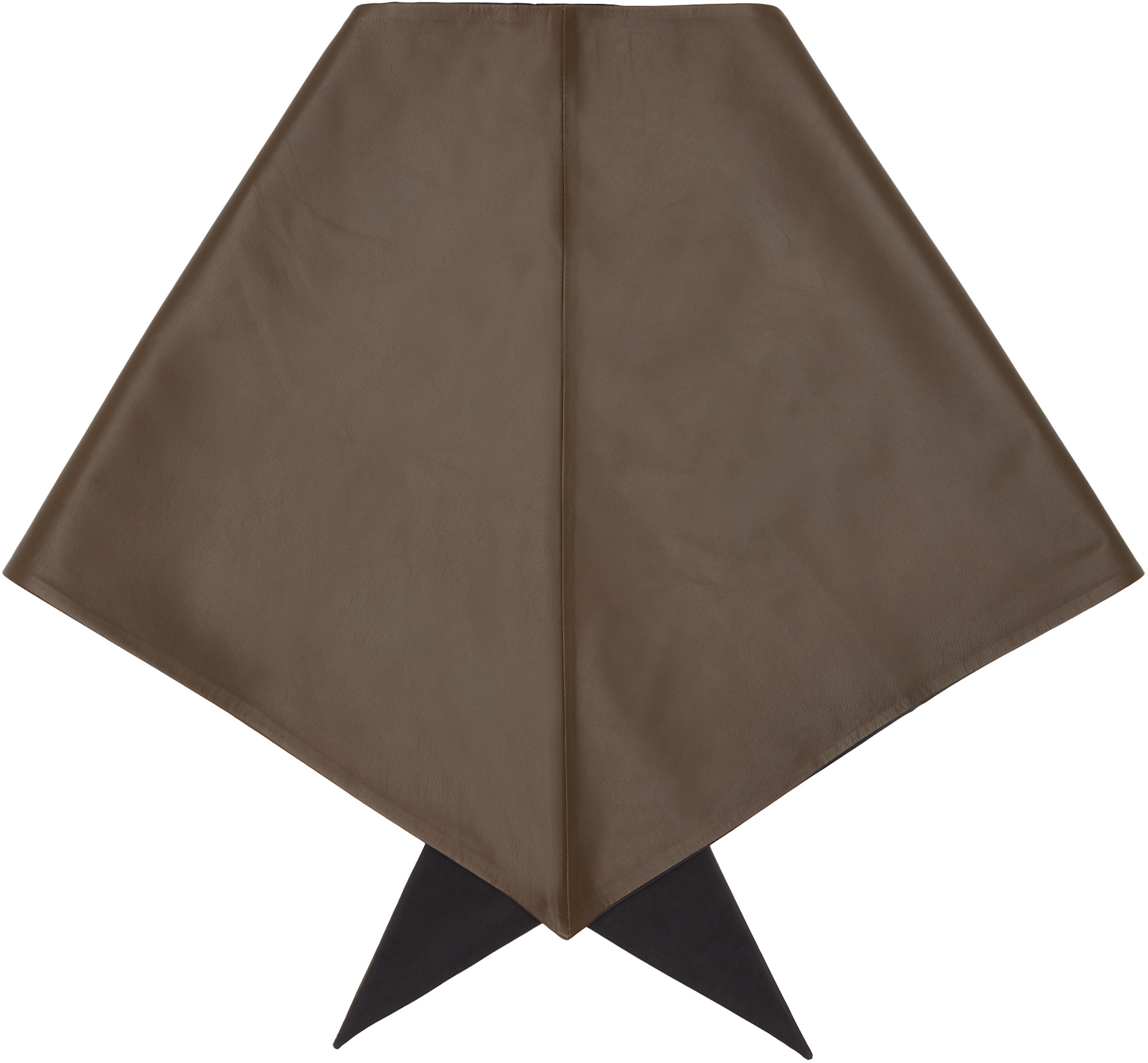 LEMAIRE: Khaki Large Leather Triangle Scarf | SSENSE