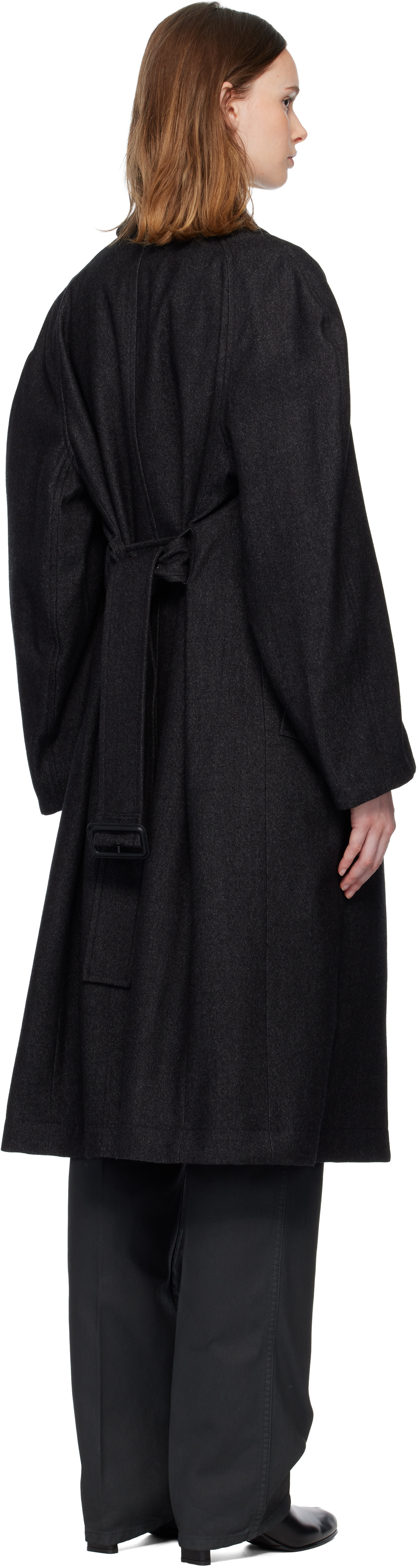LEMAIRE: Gray Raglan Sleeve Coat | SSENSE Germany
