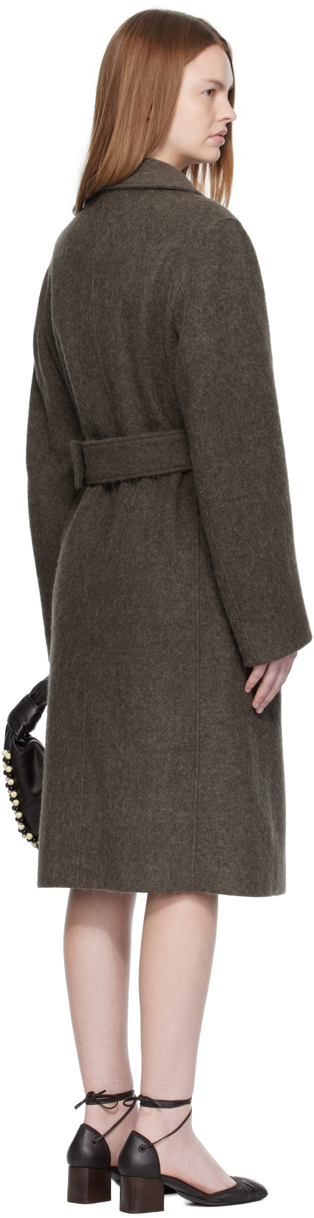 LEMAIRE: Khaki Belted Tailored Coat | SSENSE