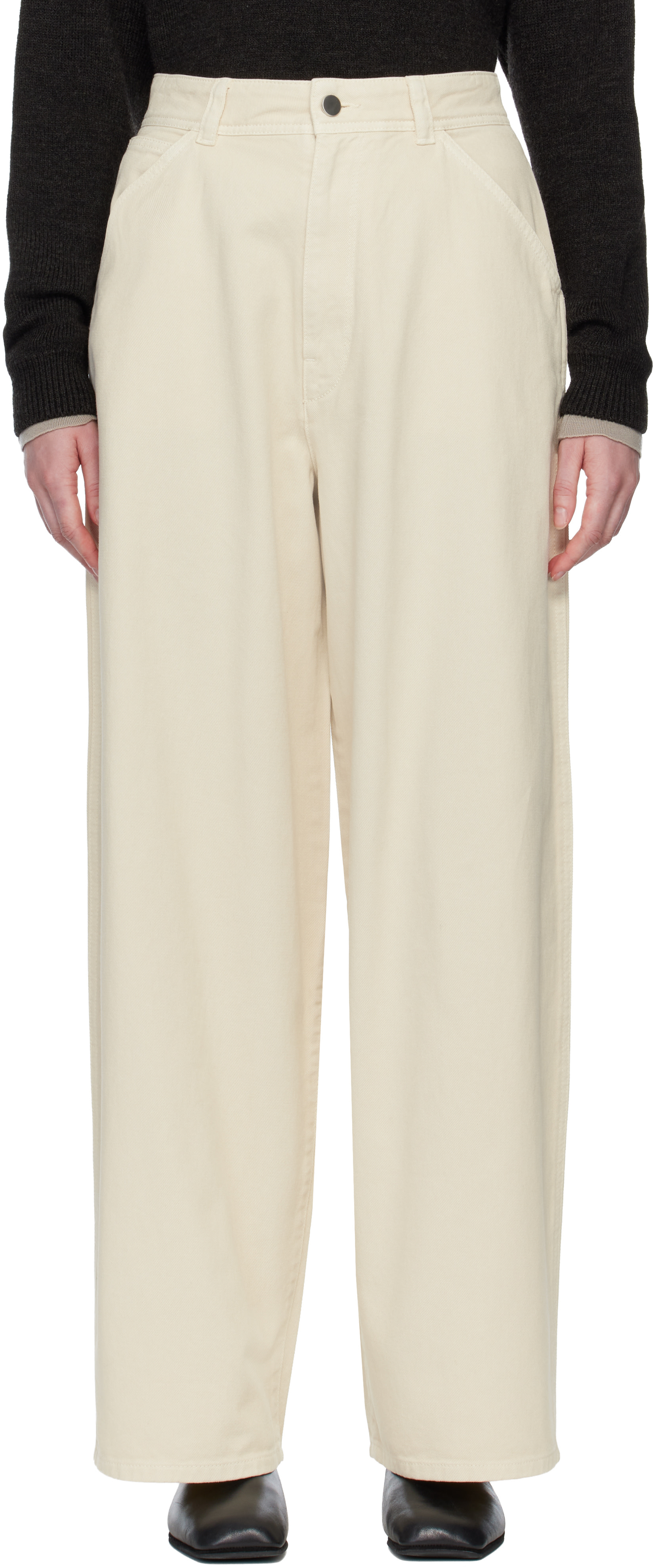 LEMAIRE: Off-White Large Jeans | SSENSE