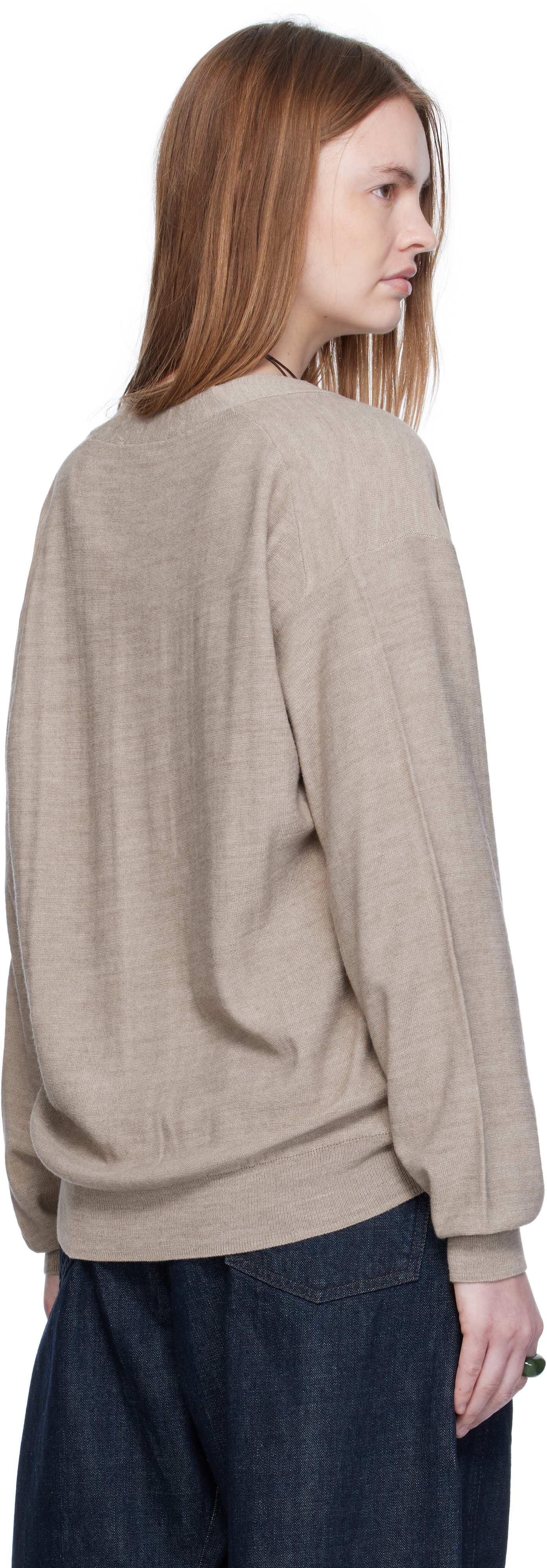 LEMAIRE: Taupe Relaxed Twisted Cardigan | SSENSE