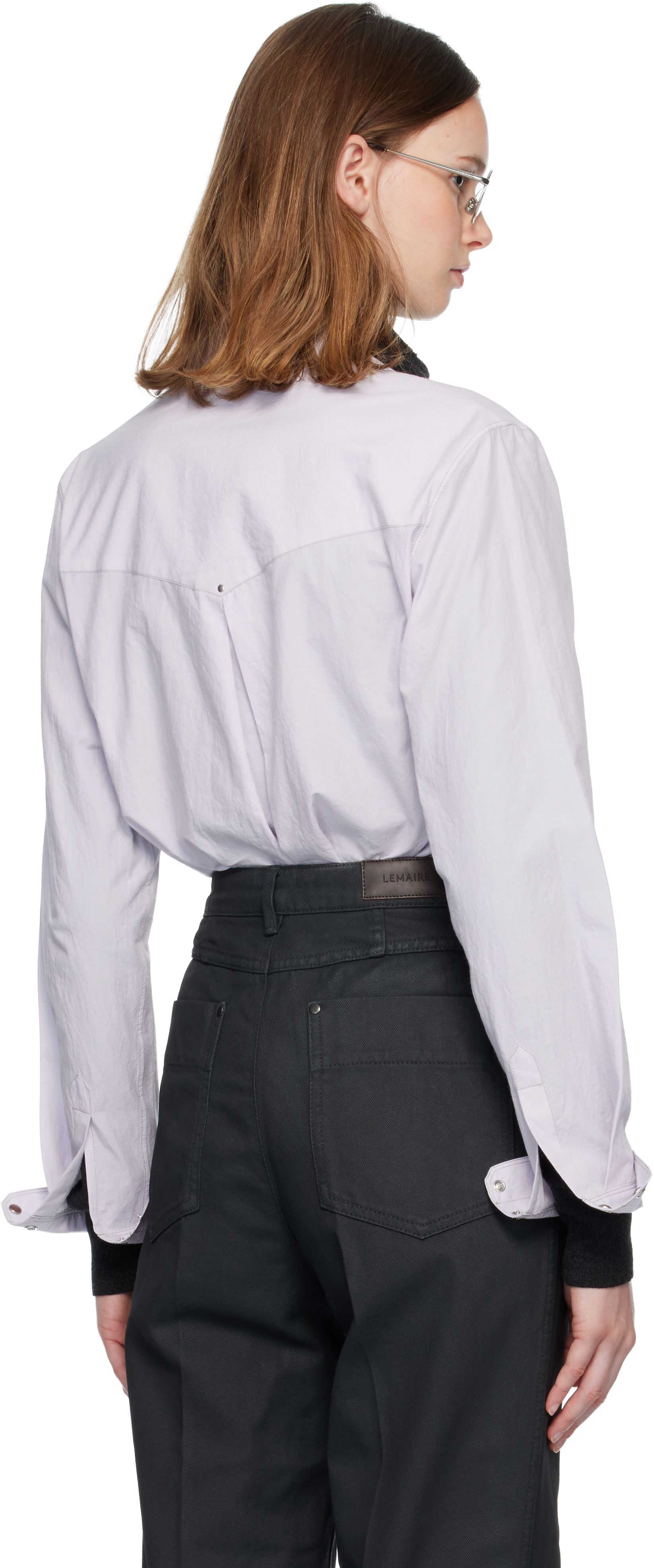 LEMAIRE: Purple Chest-Pocket Fitted Shirt | SSENSE Canada