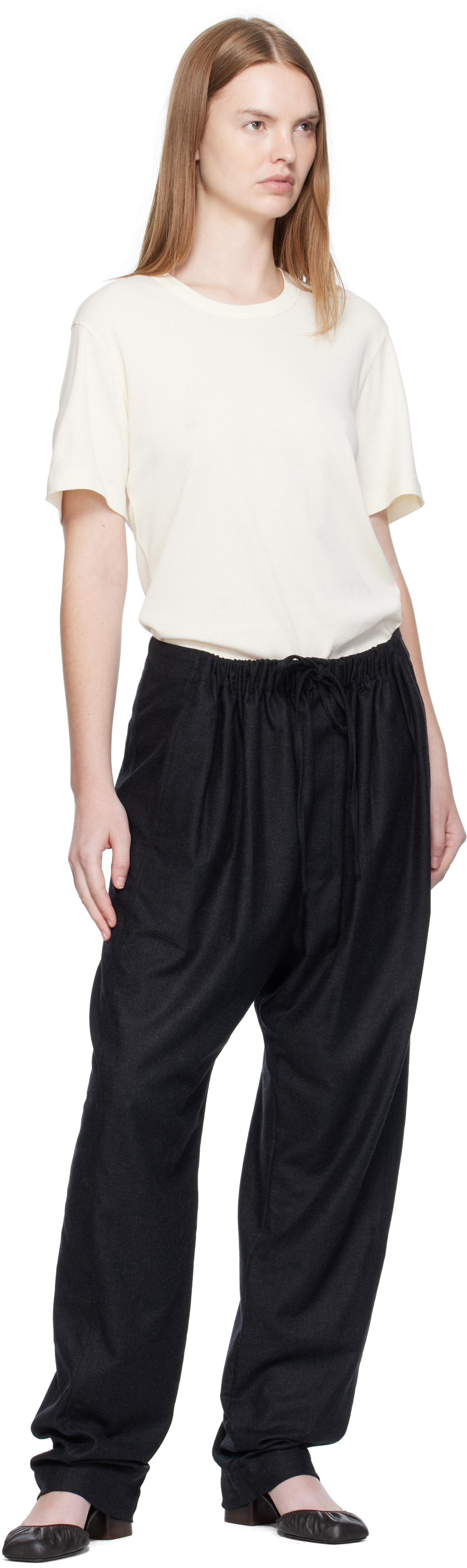 LEMAIRE: Off-White Rib T-shirt | SSENSE