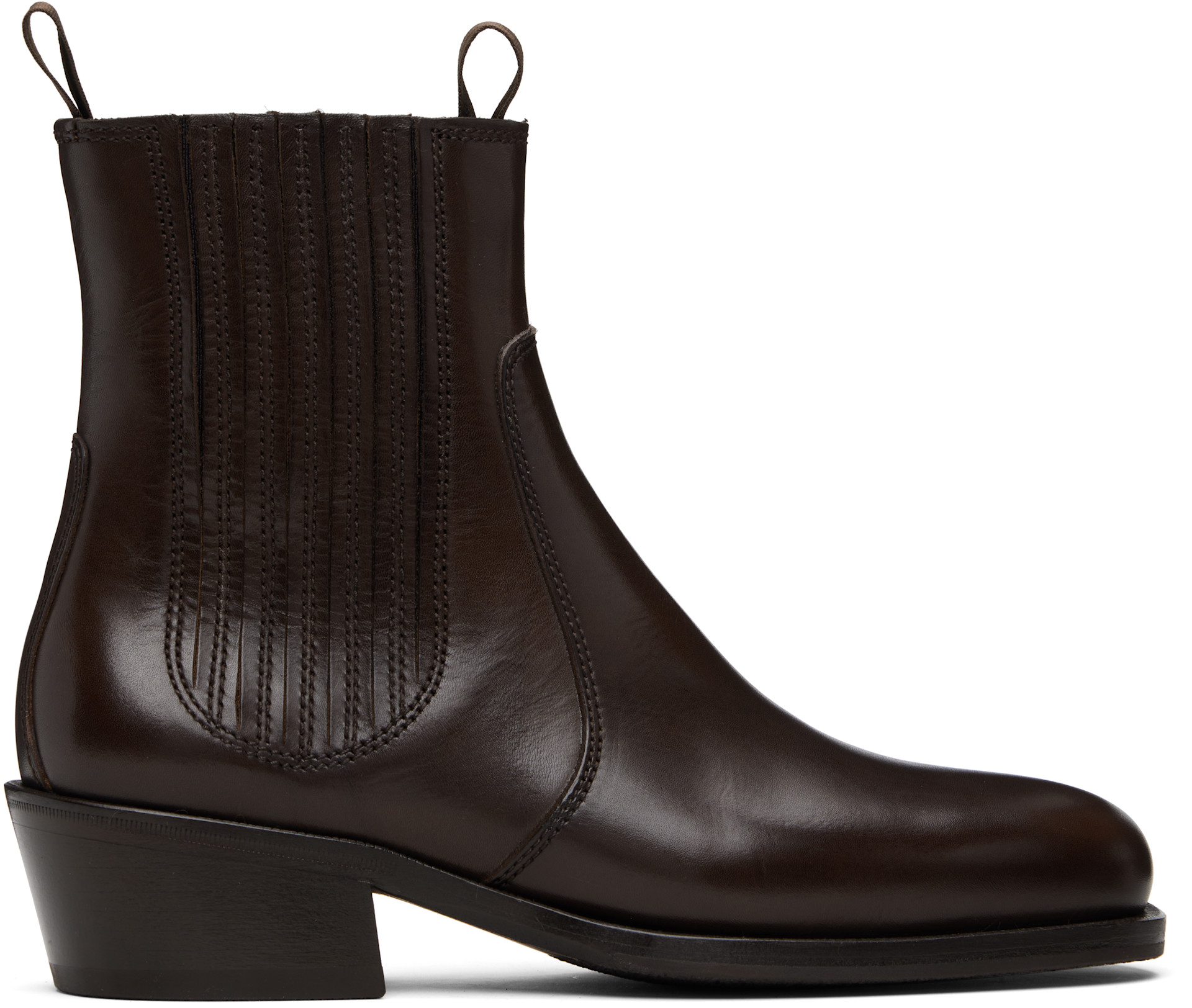 LEMAIRE ルメール チェルシーブーツ サイズ40 LEMAIRE: Brown Vegetable-Tanned Chelsea Boots | SSENSE