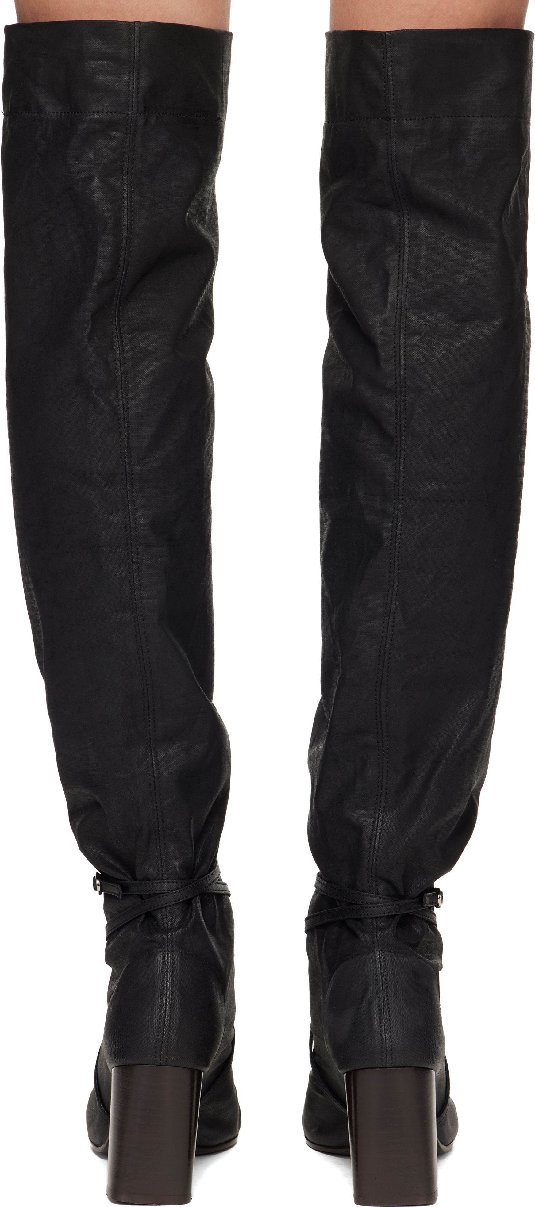 LEMAIRE: ブラック Knotted Anatomic 80 ブーツ | SSENSE 日本