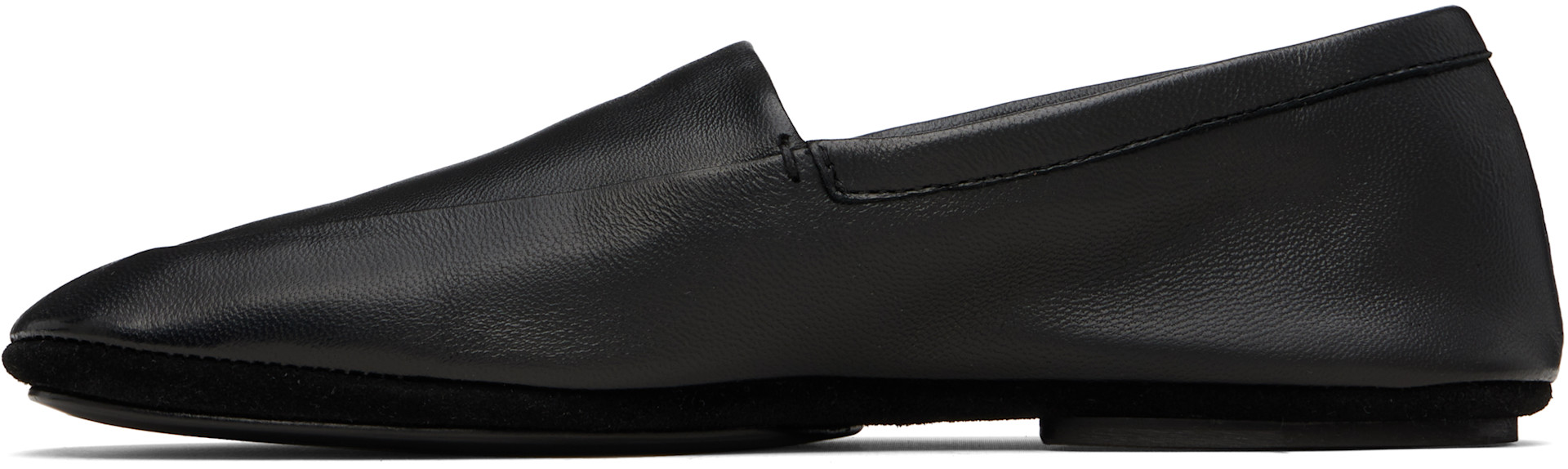 LEMAIRE: Black 'Indoor' Slipper Loafers | SSENSE