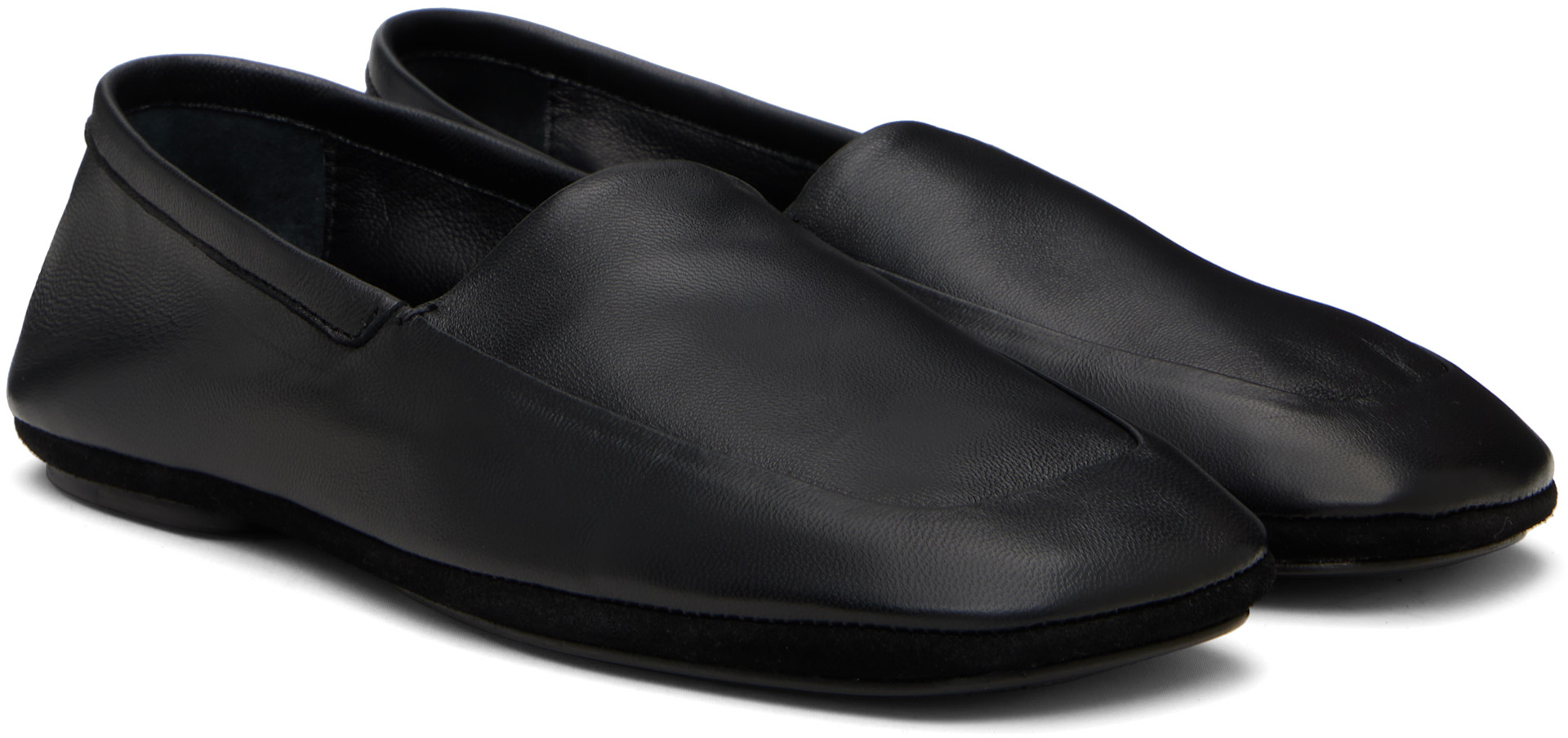 LEMAIRE: Black 'Indoor' Slipper Loafers | SSENSE