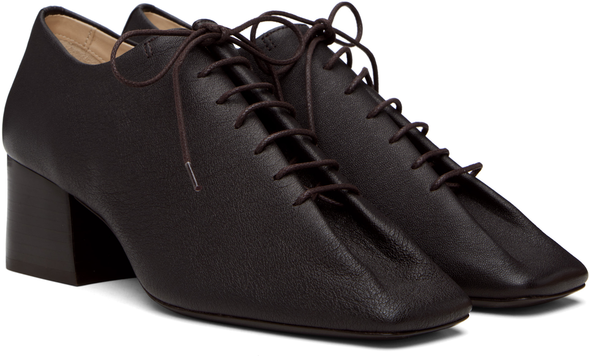 LEMAIRE: Brown Souris Classic Derby Heels | SSENSE