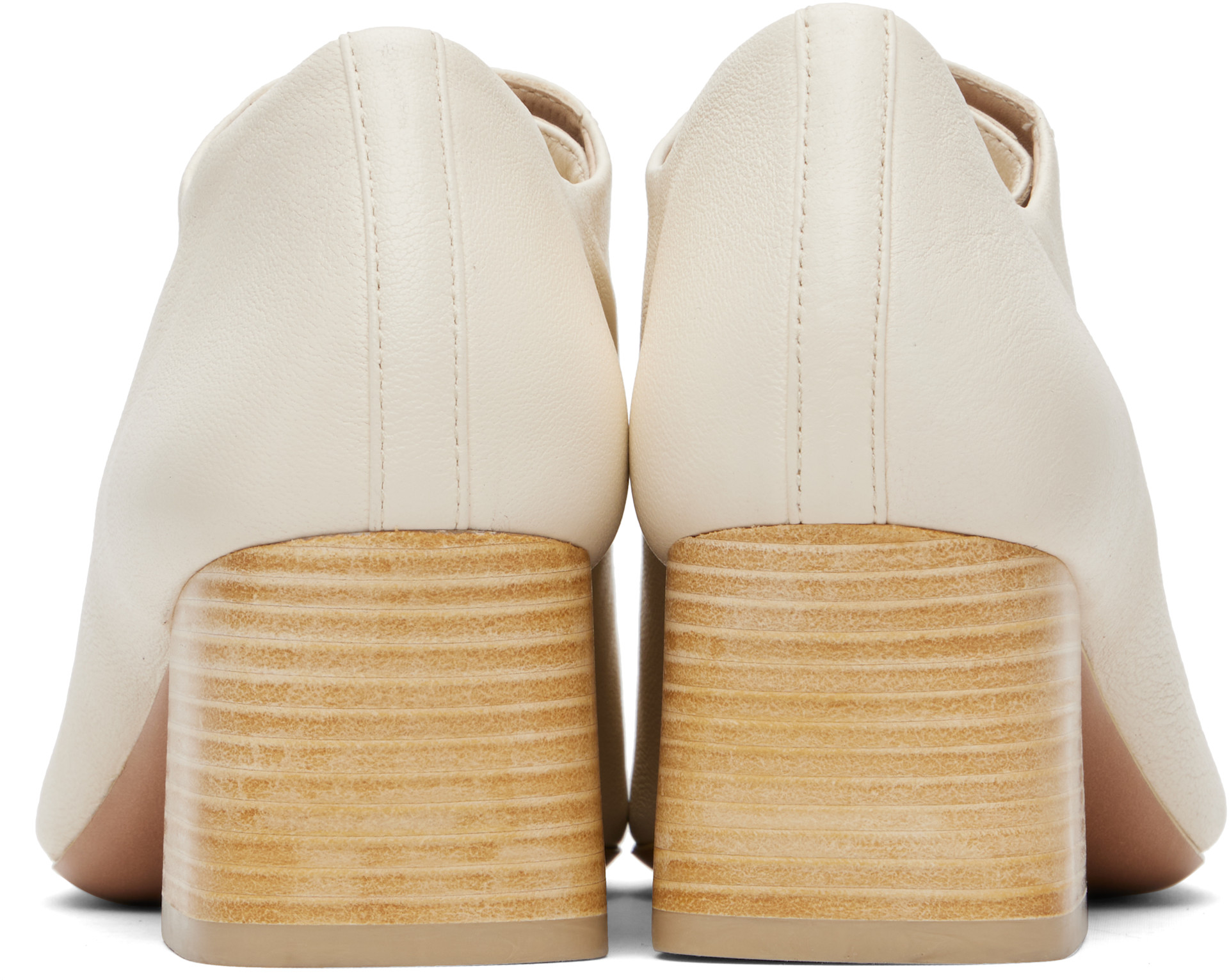 LEMAIRE: オフホワイト Souris Classic 55 Derby ヒール | SSENSE 日本