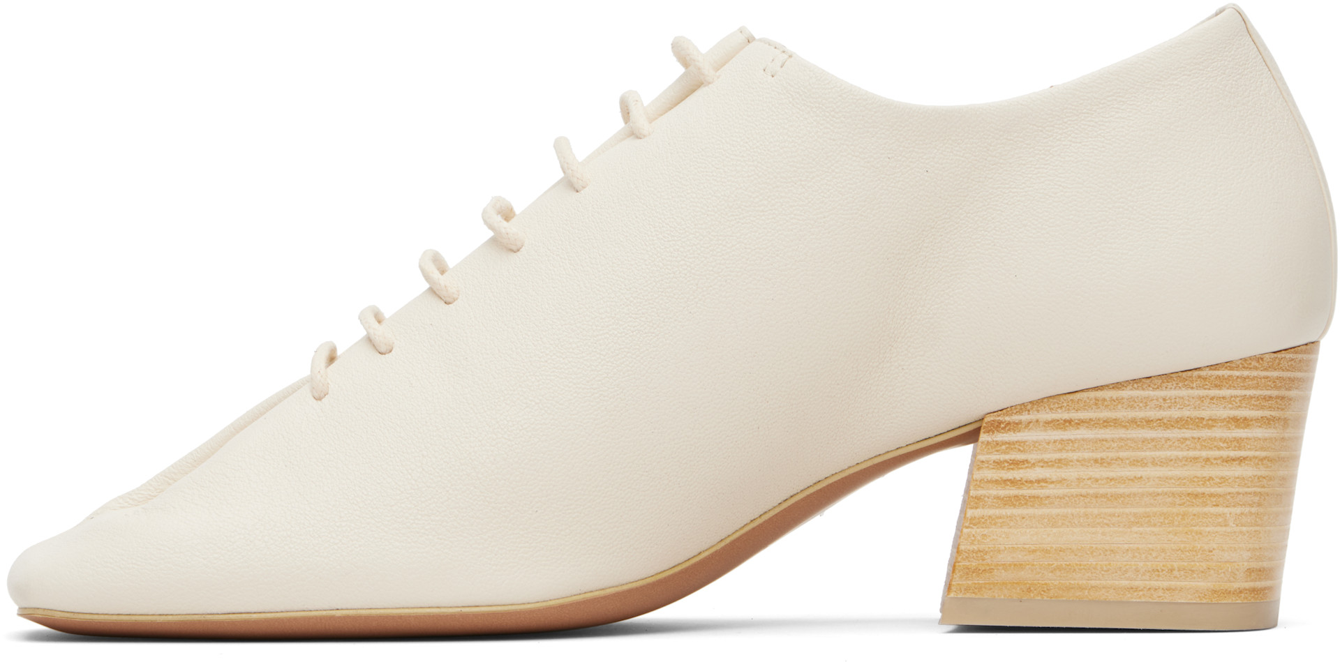 LEMAIRE: Off-White Souris Classic 55 Derby Heels | SSENSE