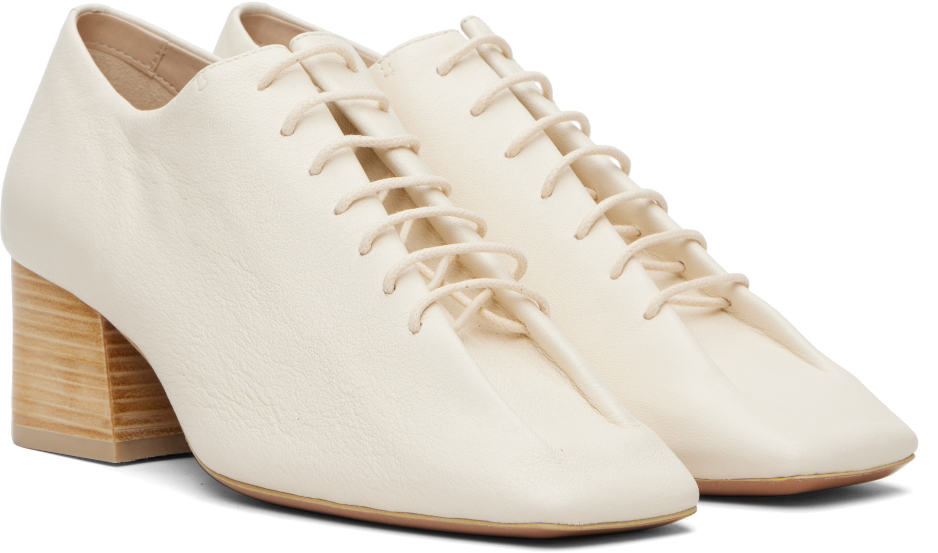 LEMAIRE: Off-White Souris Classic 55 Derby Heels | SSENSE