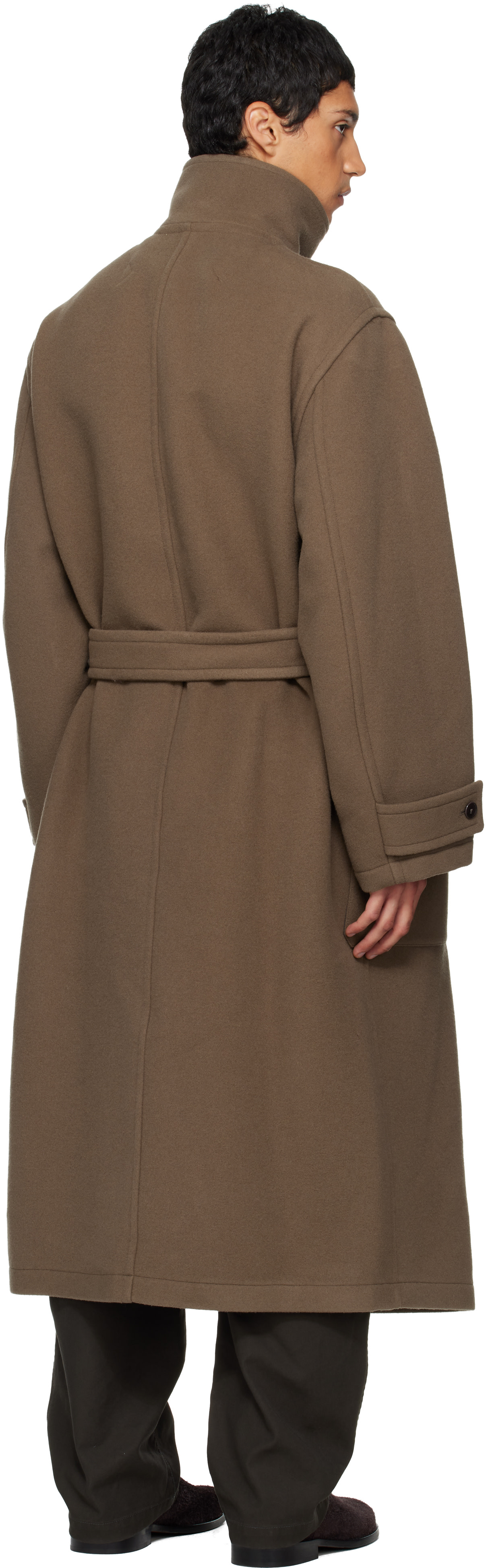 LEMAIRE: Brown Wrap Coat | SSENSE