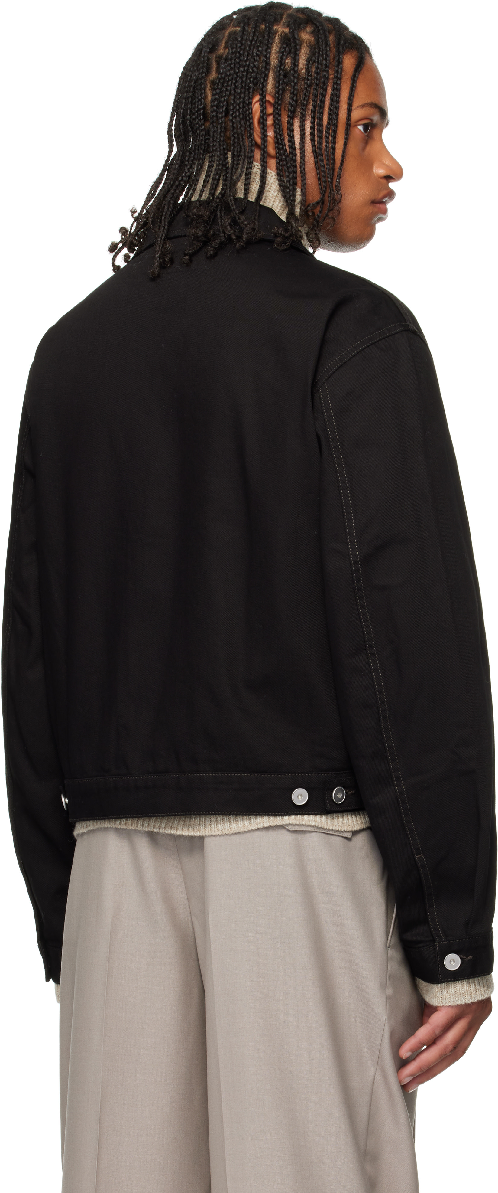 LEMAIRE: Black Denim Trucker Jacket | SSENSE LEMAIRE: Black Denim Trucker Jacket | SSENSE