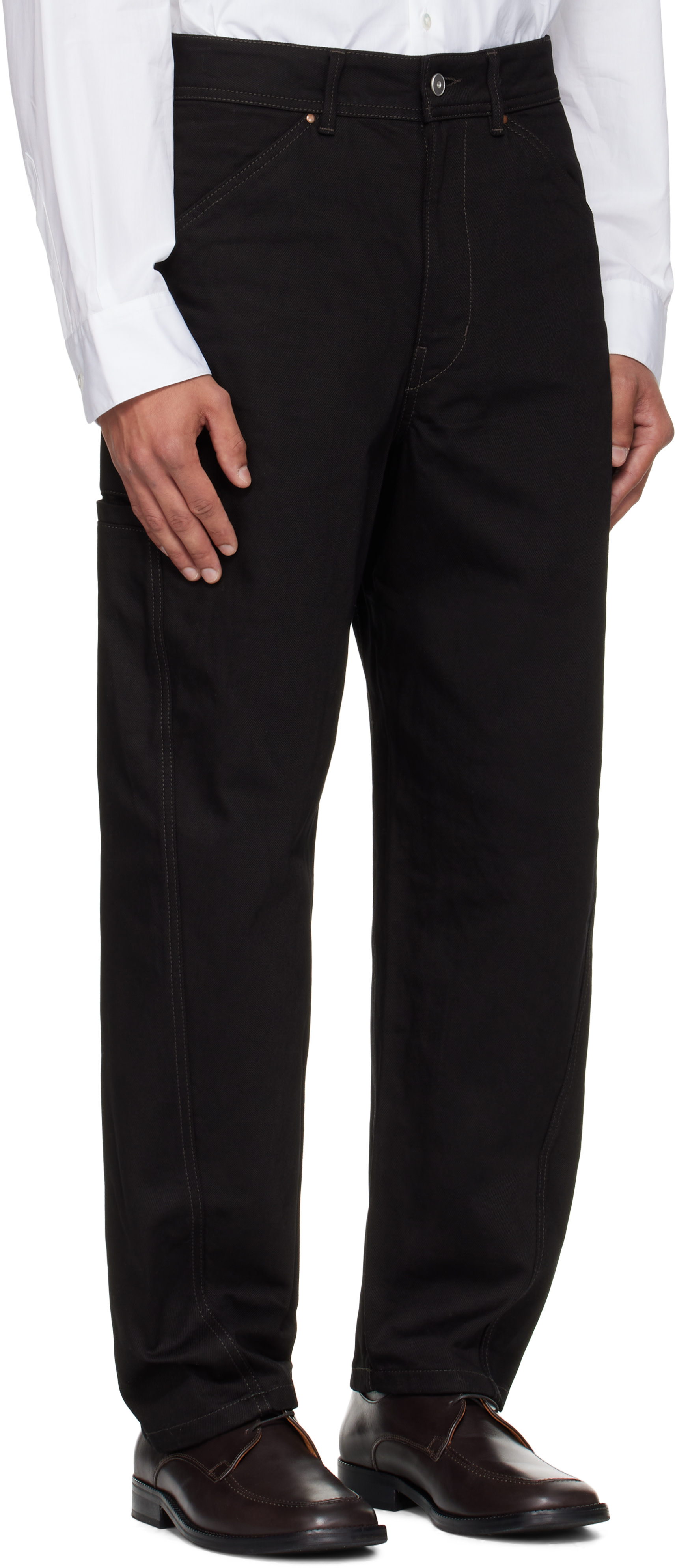 LEMAIRE: Black Twisted Workwear Jeans | SSENSE