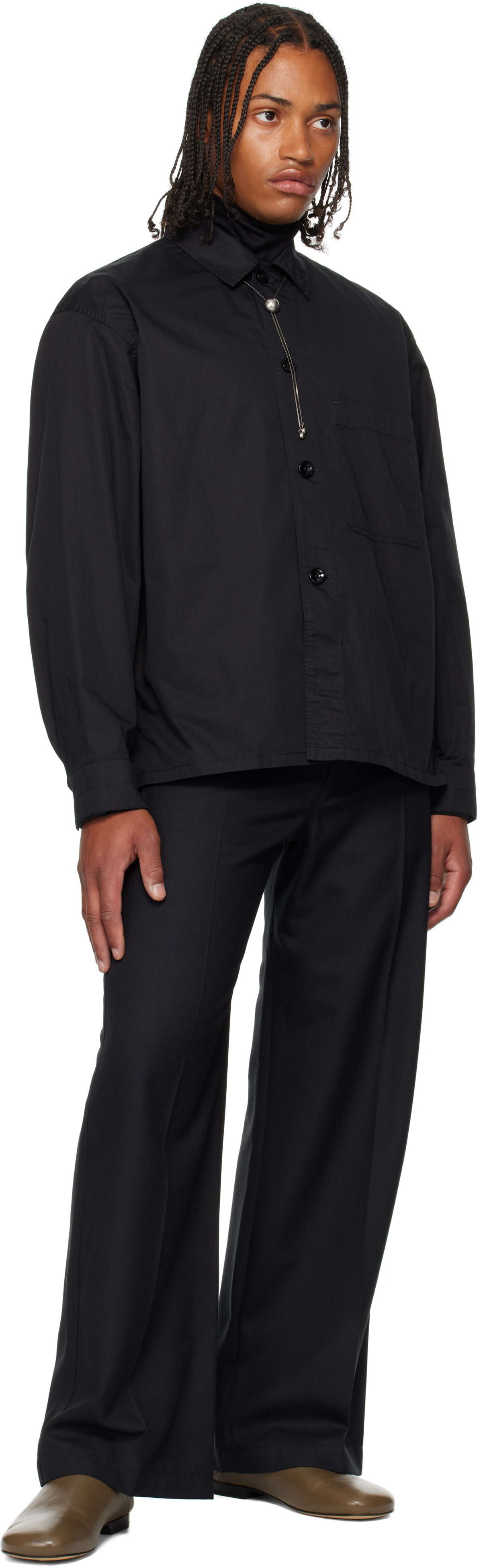 LEMAIRE: ブラック Pyjama シャツ | SSENSE 日本