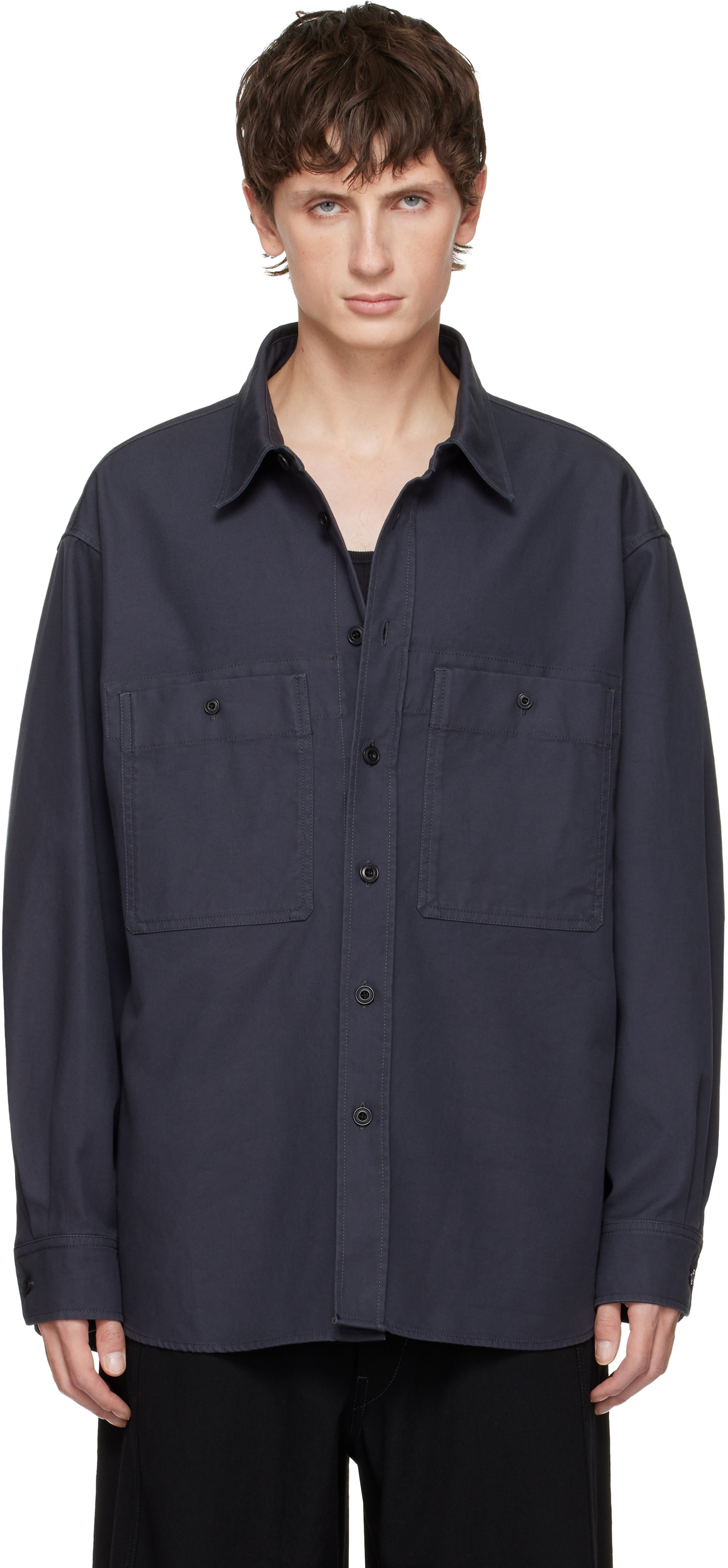 LEMAIRE: Navy Utility Shirt | SSENSE
