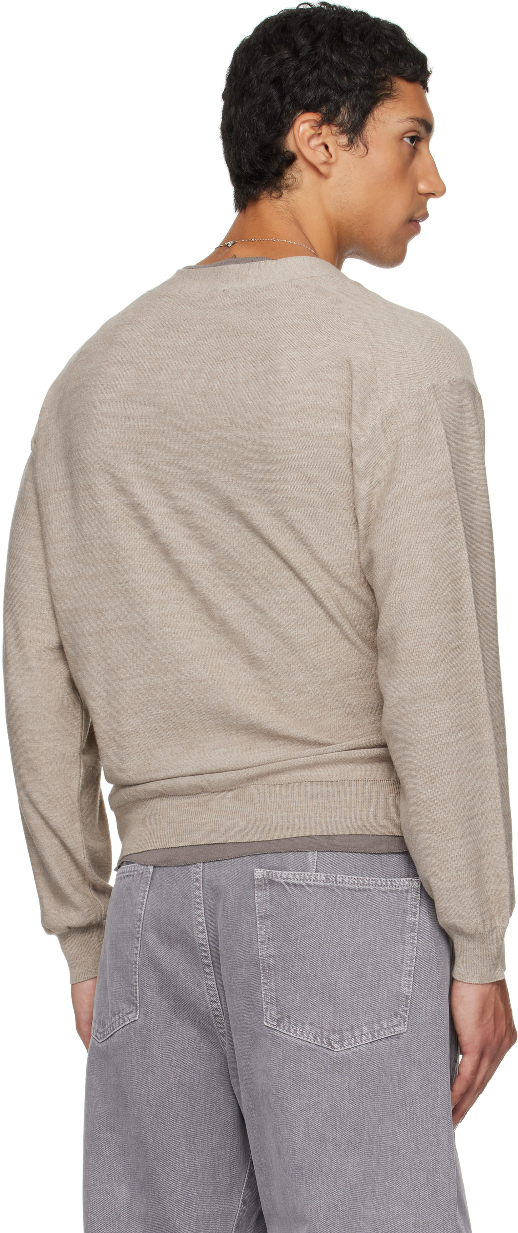 LEMAIRE: Beige Relaxed Twisted Cardigan | SSENSE Canada