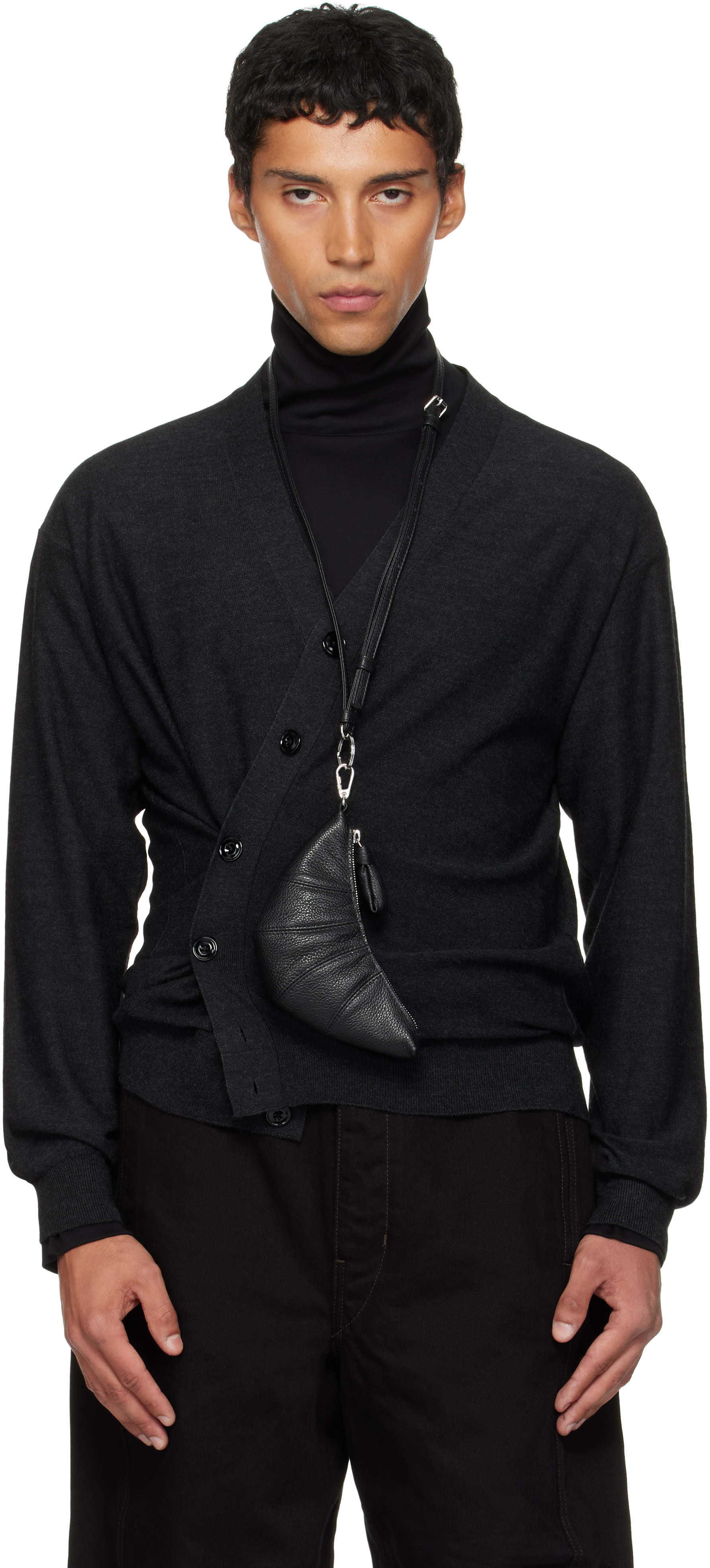 LEMAIRE: Gray Relaxed Twisted Cardigan | SSENSE Netherlands