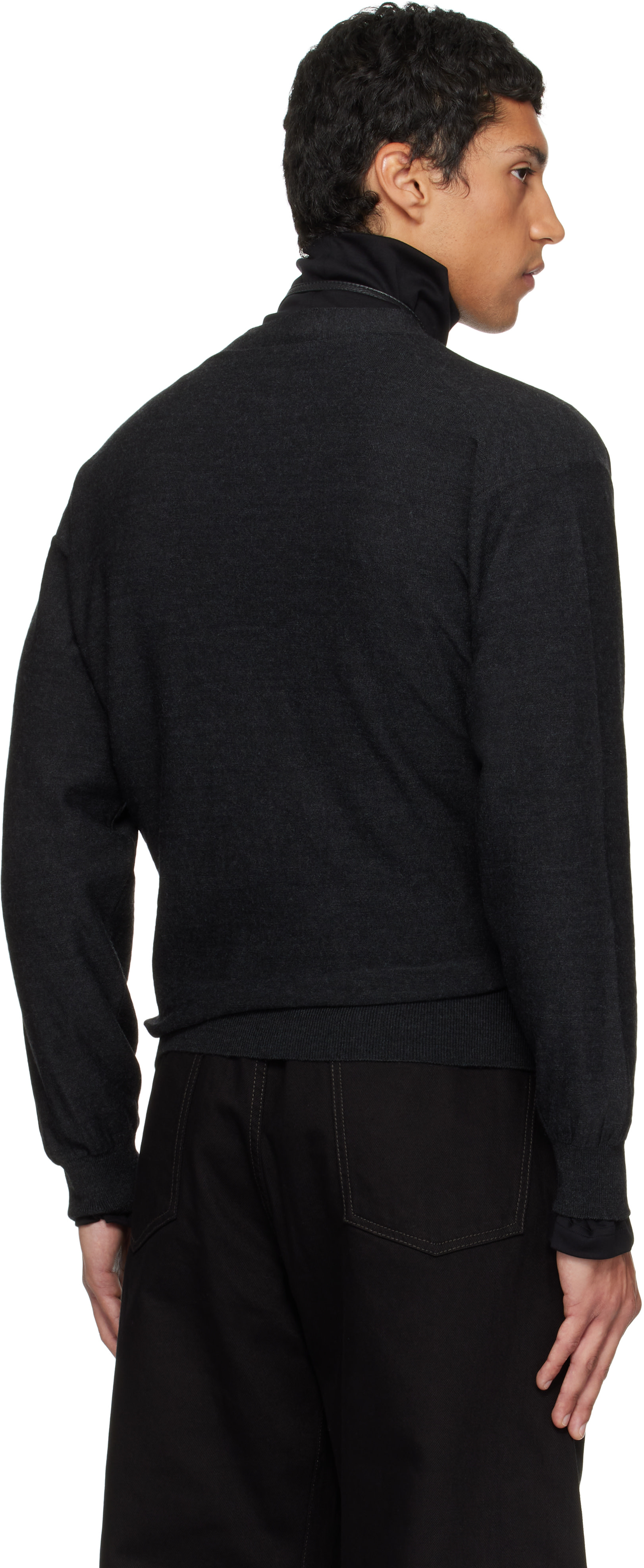 未開封！LEMAIRE Relaxed Twisted Cardigan LEMAIRE RELAXED TWISTED CARDIGAN DARK CACAO ANTHRACITE BK #lemaire