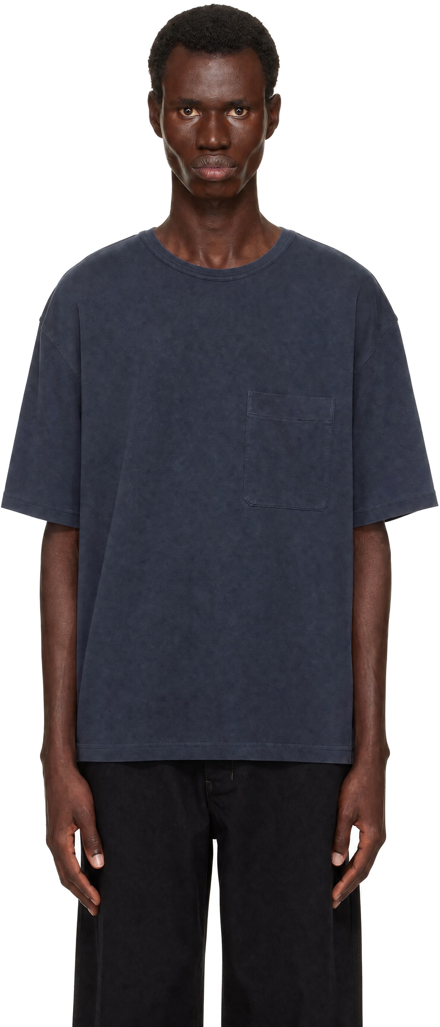 LEMAIRE: Navy Short Sleeve T-shirt | SSENSE Canada