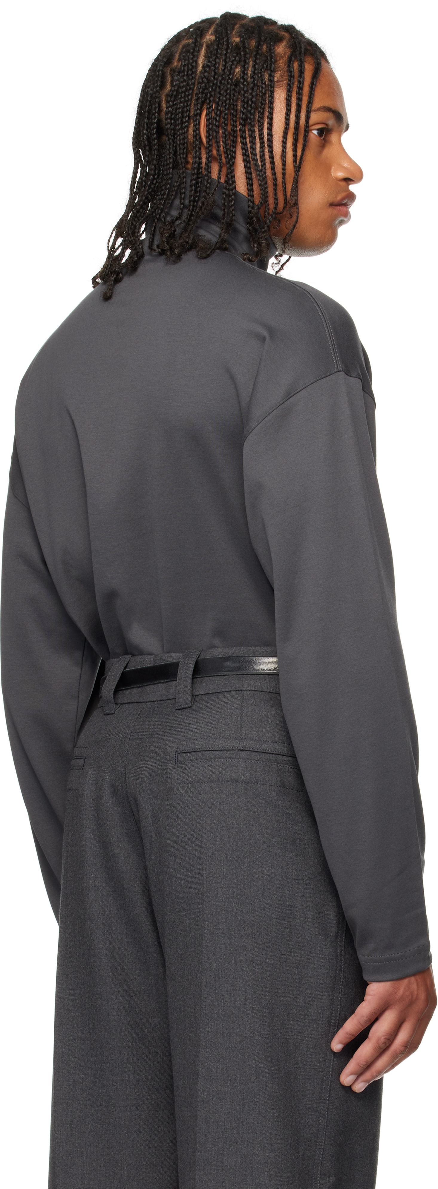LEMAIRE: Gray Relaxed Mock Neck T-shirt | SSENSE LEMAIRE: Gray Relaxed Mock Neck T-shirt | SSENSE