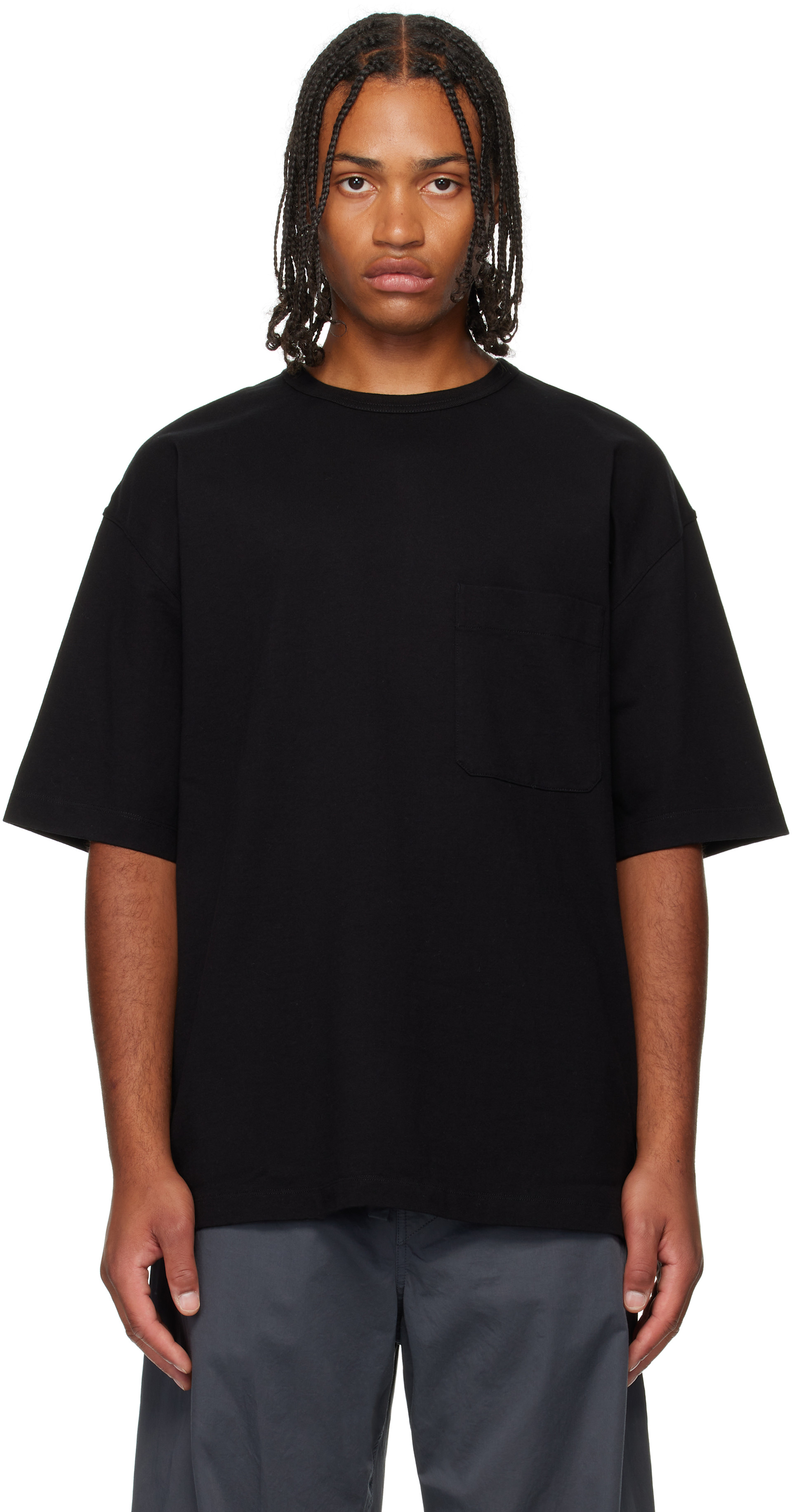 LEMAIRE: Black Boxy Short Sleeve T-shirt | SSENSE Denmark