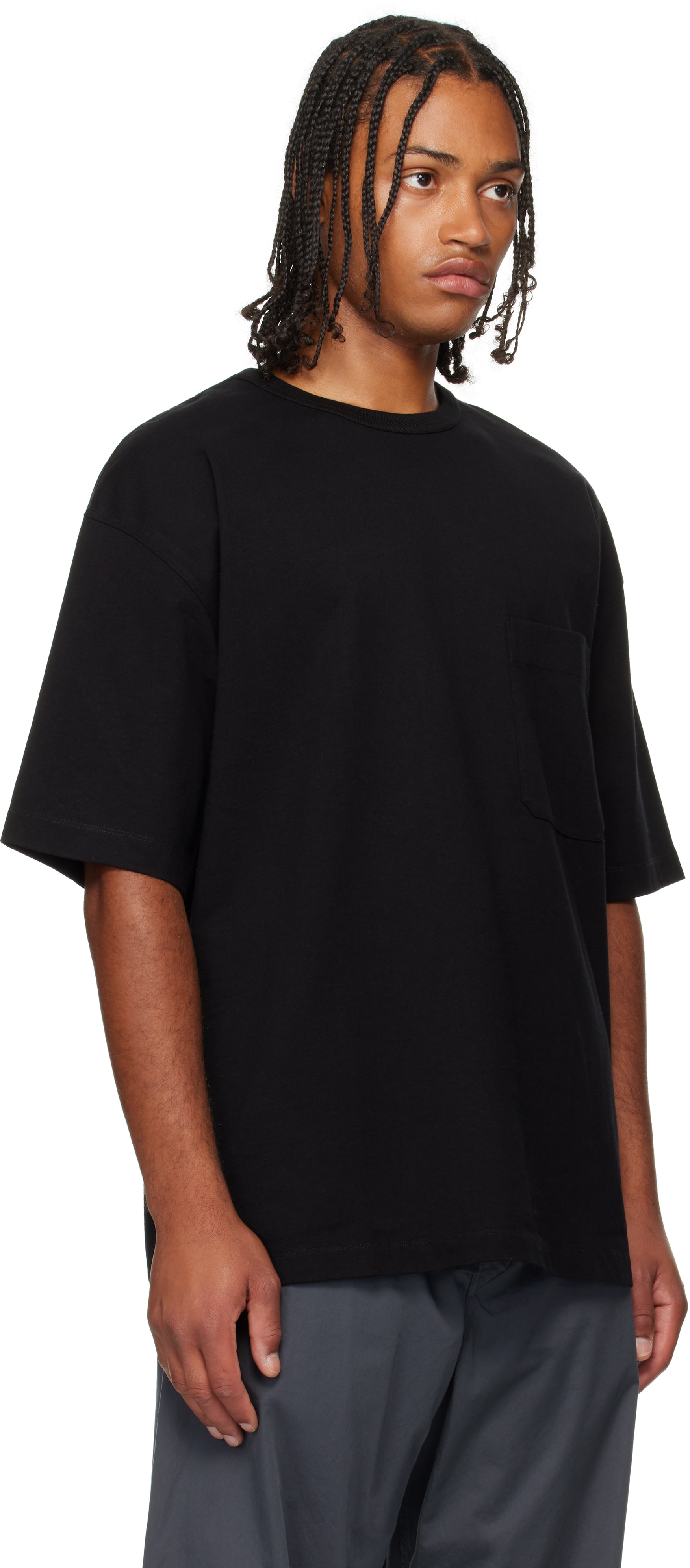 LEMAIRE: Black Boxy Short Sleeve T-shirt | SSENSE