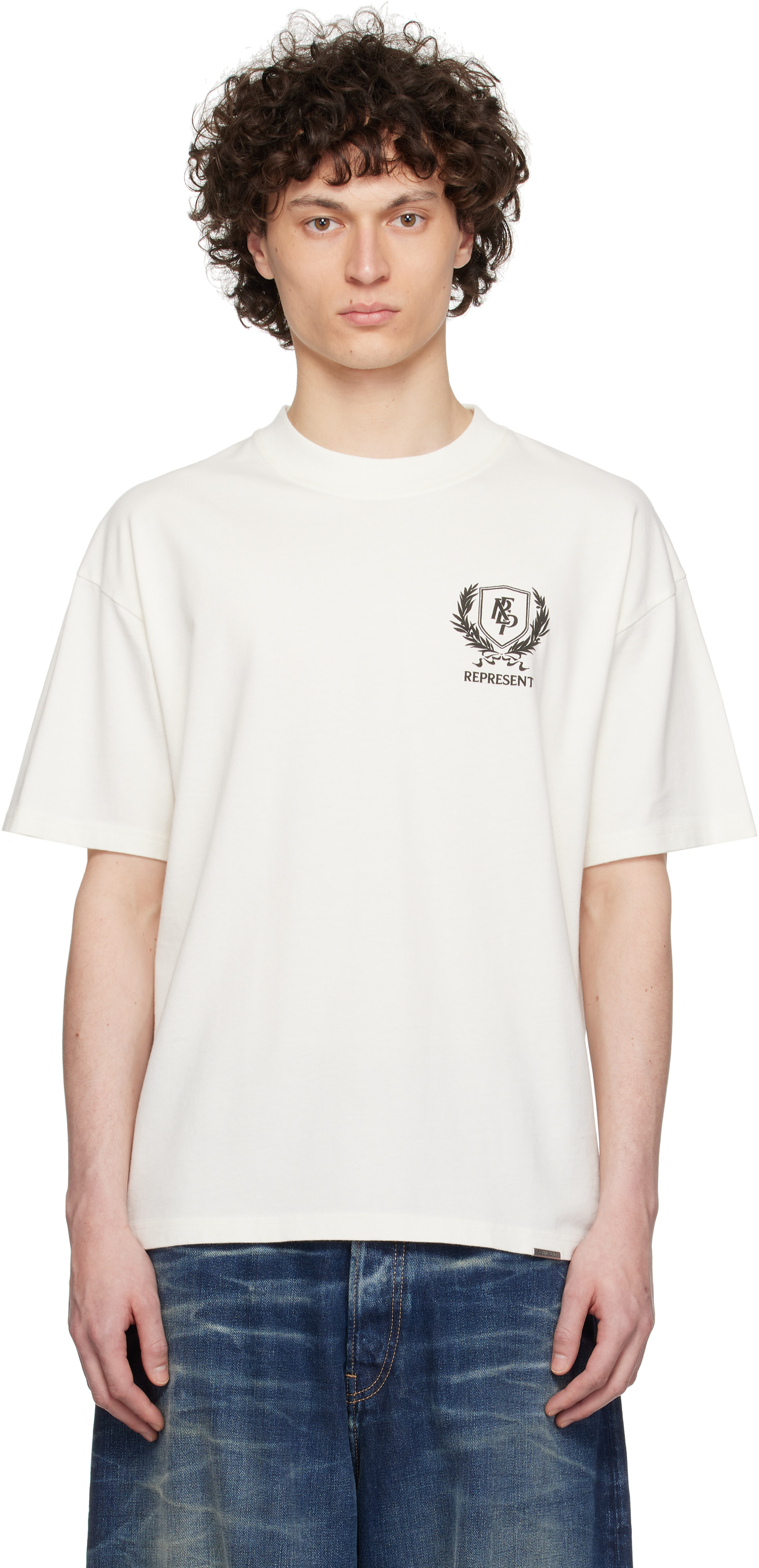 Represent - 灰白色 Crest T 恤