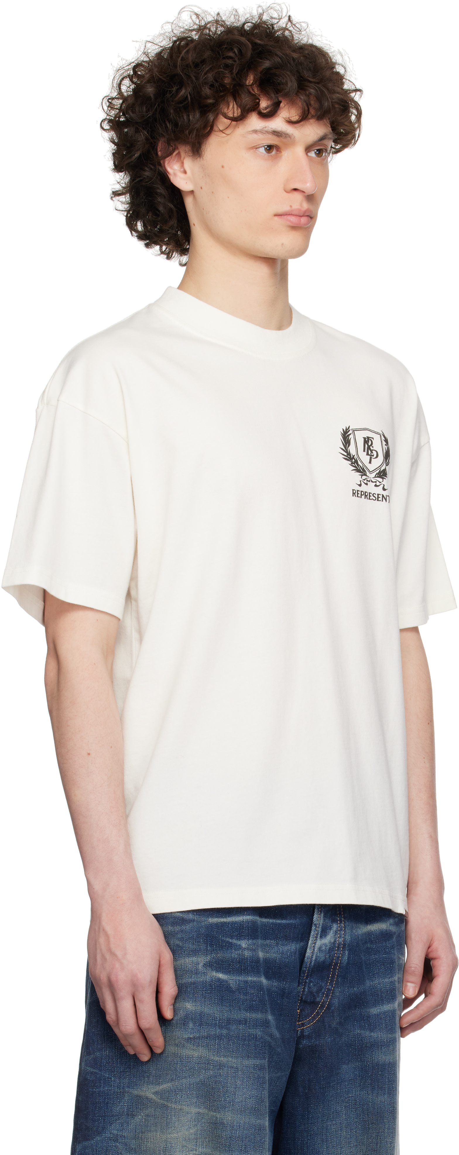 Represent - 灰白色 Crest T 恤