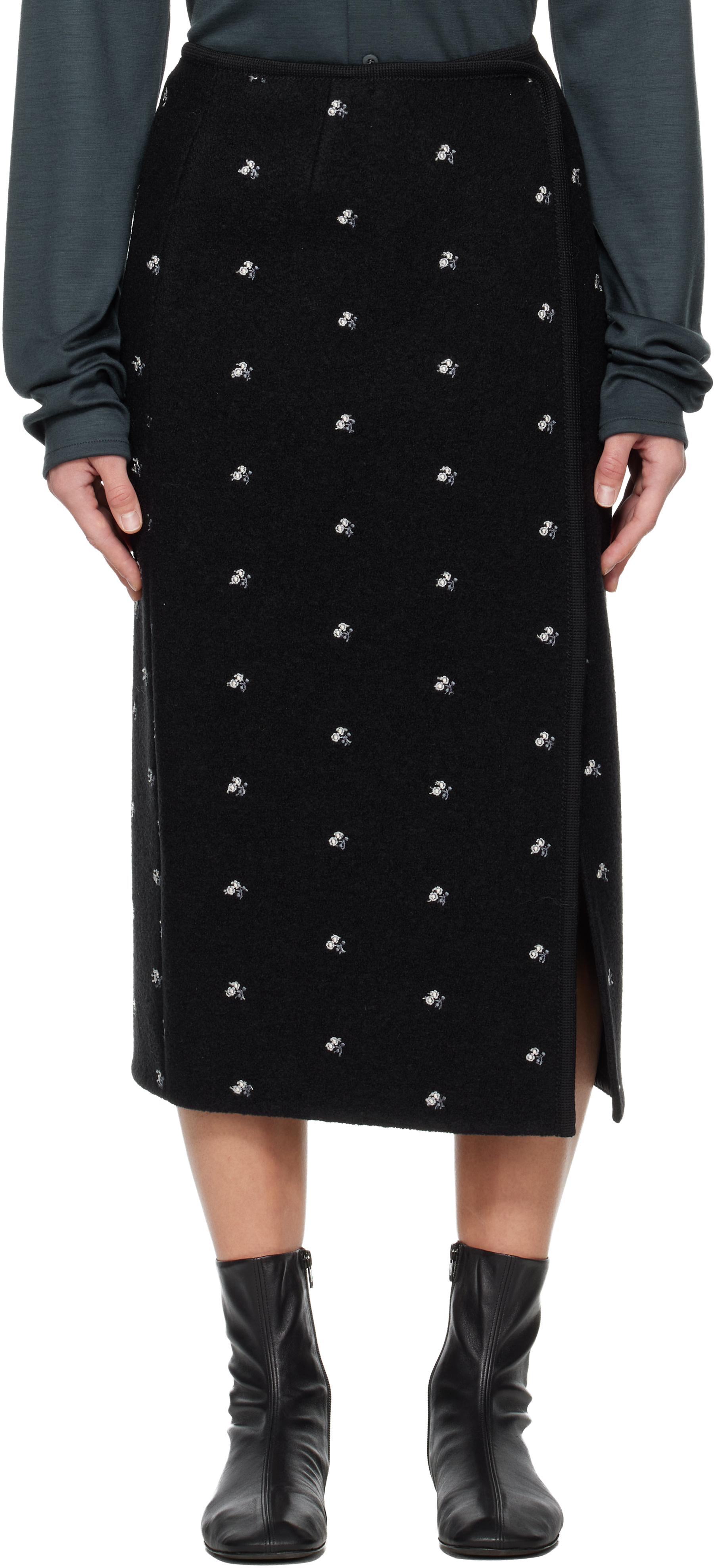 Rier - Jupe midi noire - Walker