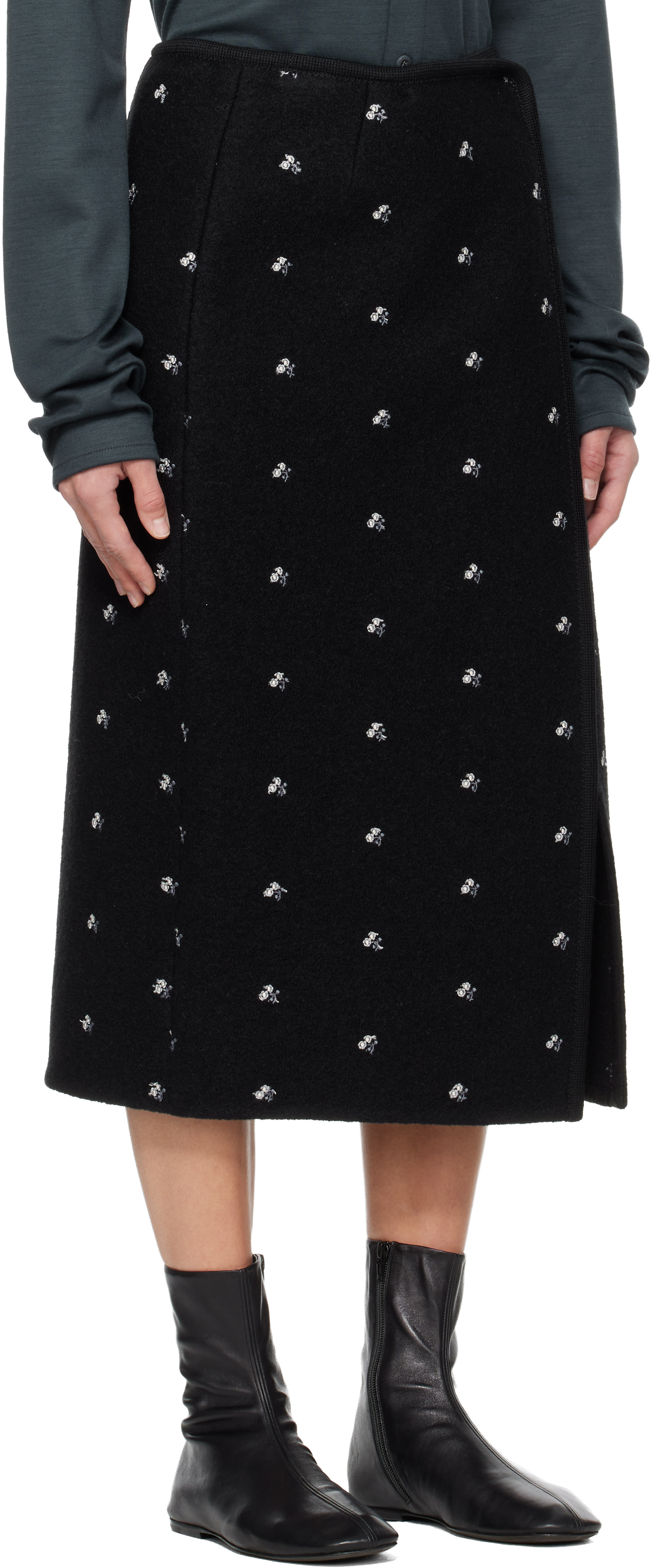 Rier - Jupe midi noire - Walker