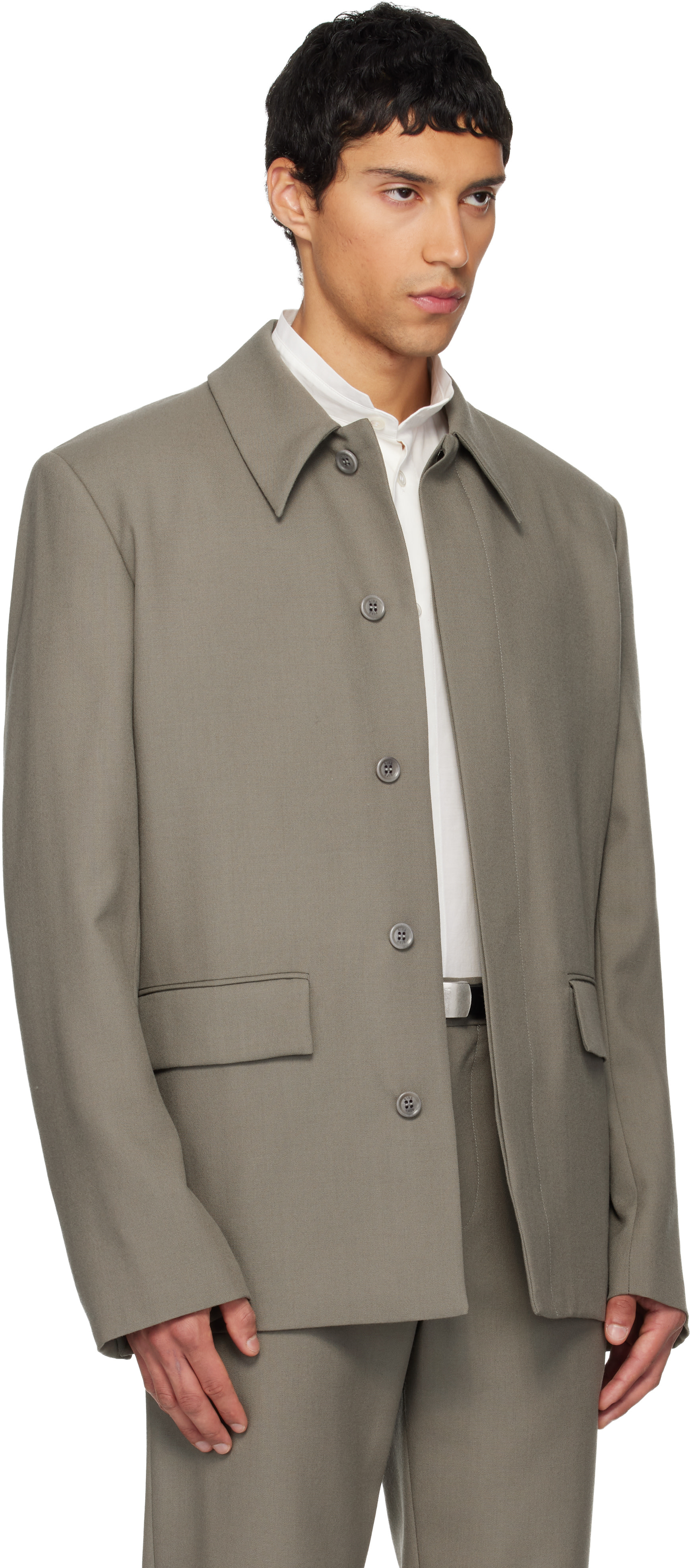 Rier - Blouson gris en laine