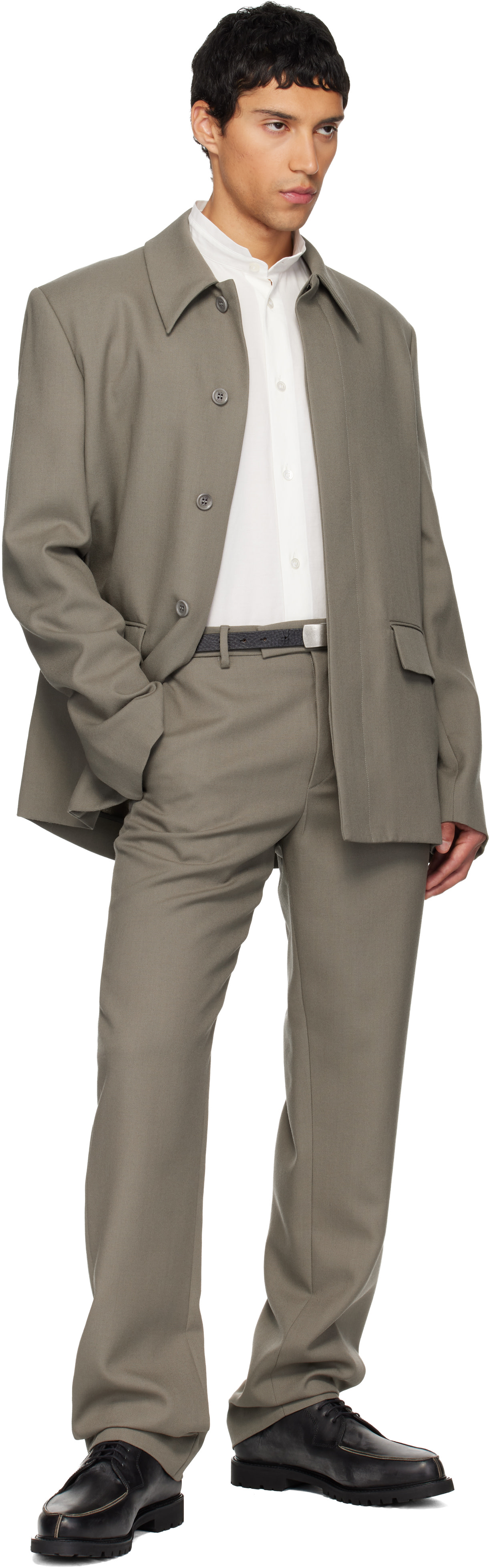 Rier - Blouson gris en laine