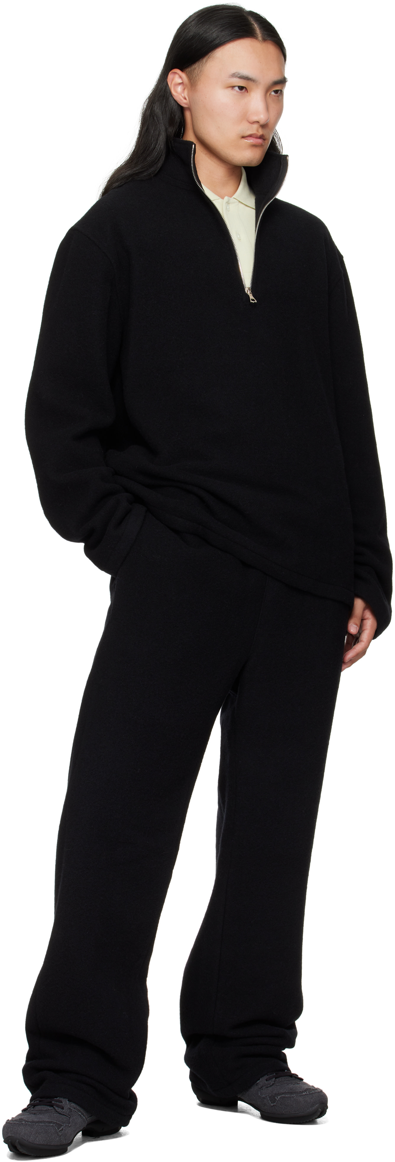 Rier - Pull noir en molleton