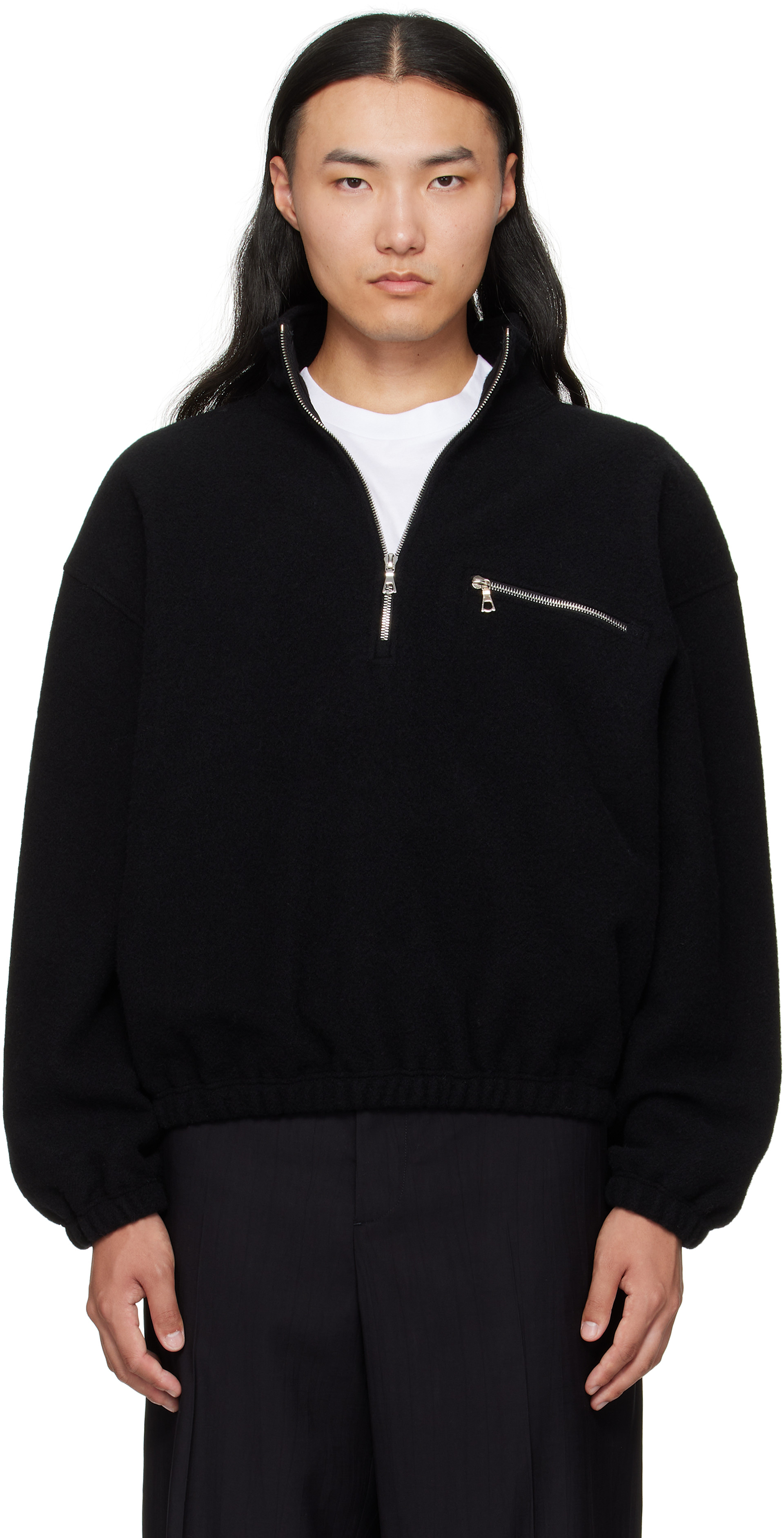 Rier - Pull noir en molleton