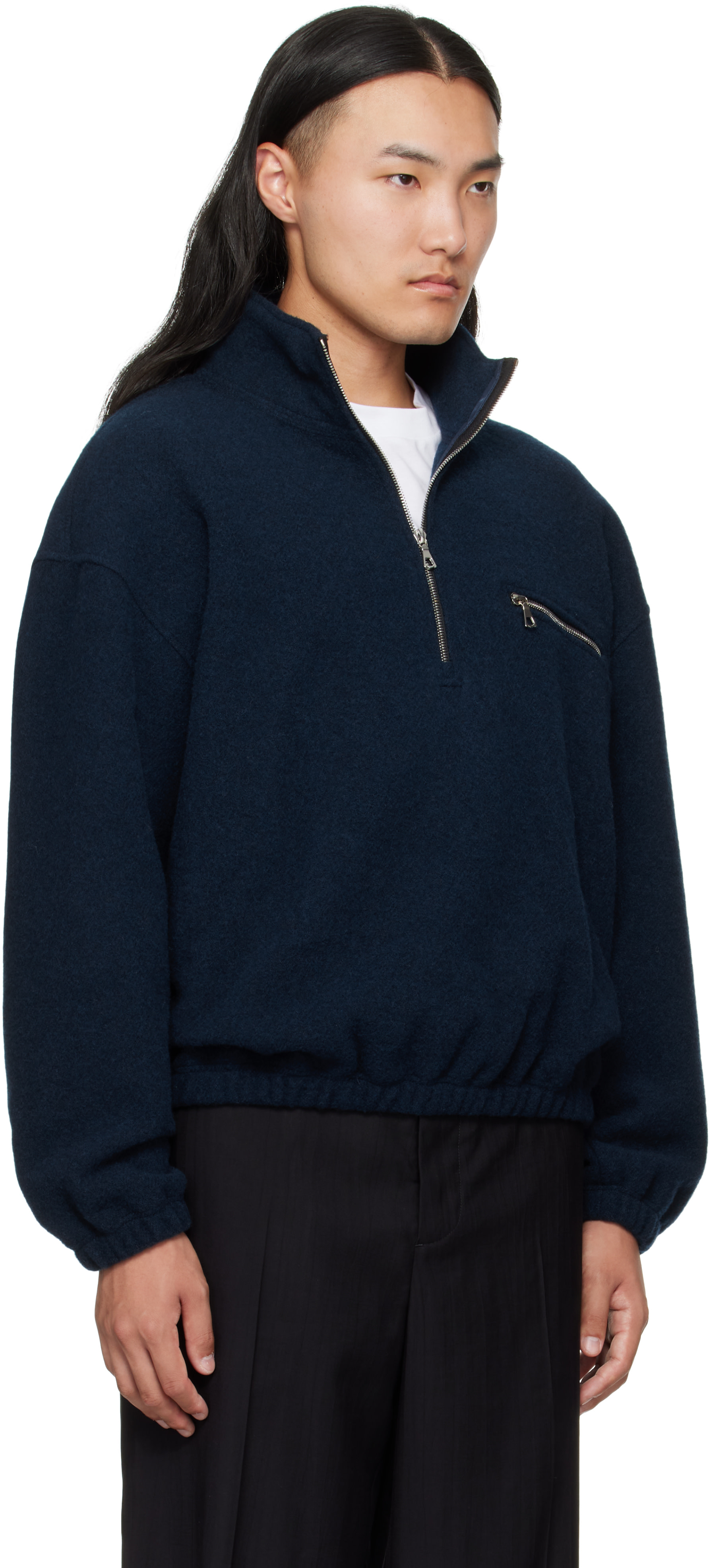 Rier - Pull bleu en molleton